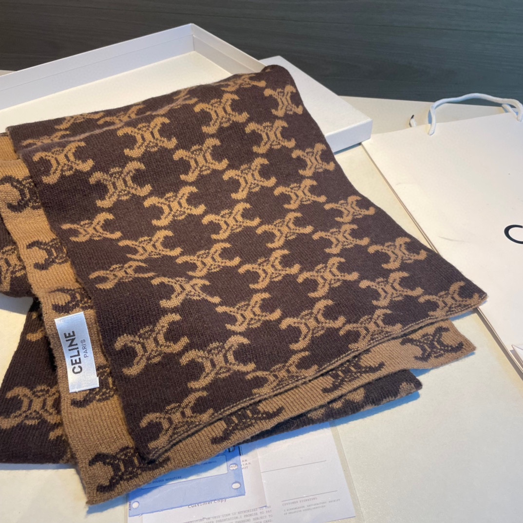 【CELINE セリーヌ】スカーフ  30*180CM    241108-BRAND OFF