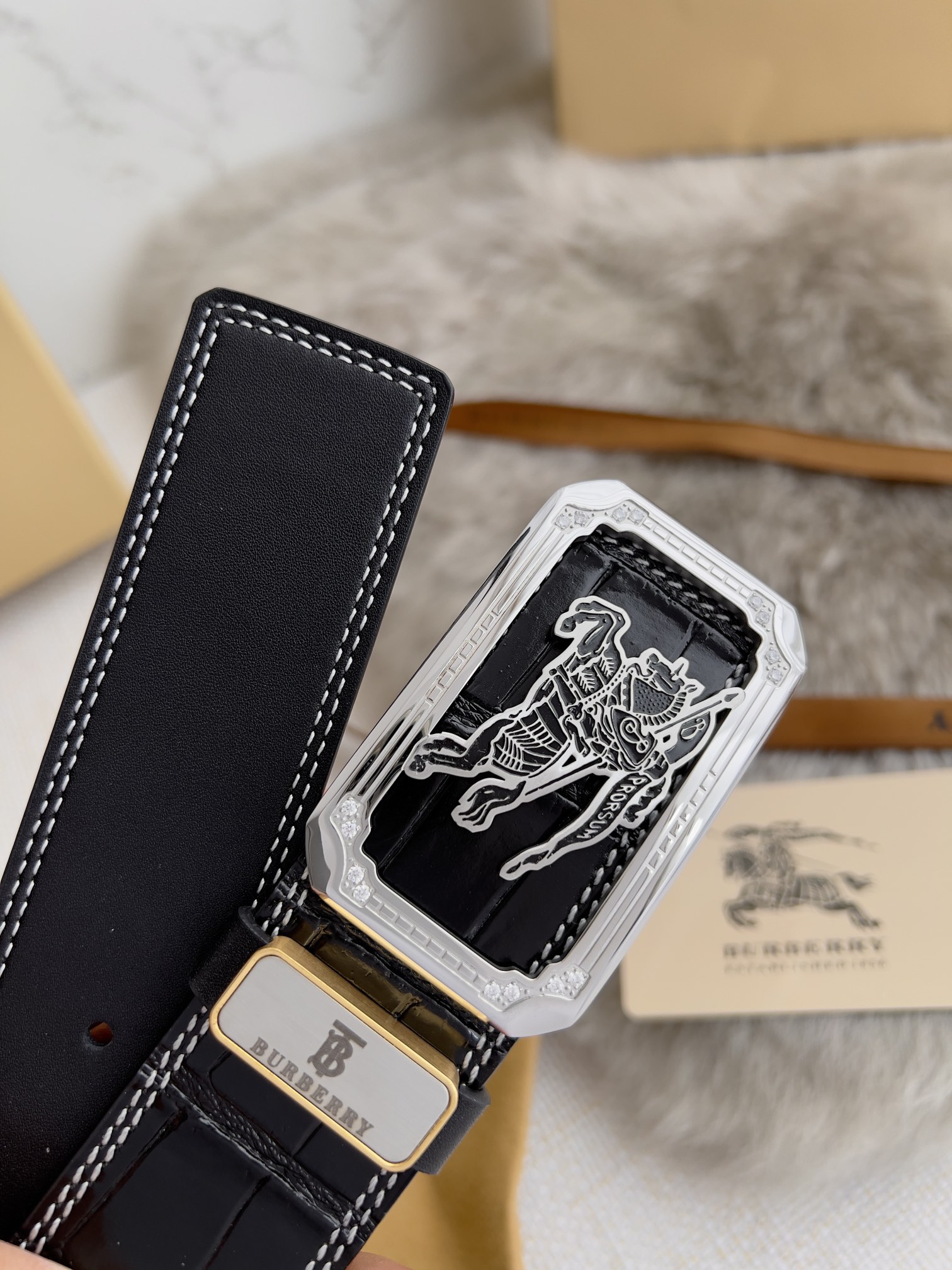 【BURBERRY 】(バーバリー) 3.8cmベルト メンズ-BRAND OFF