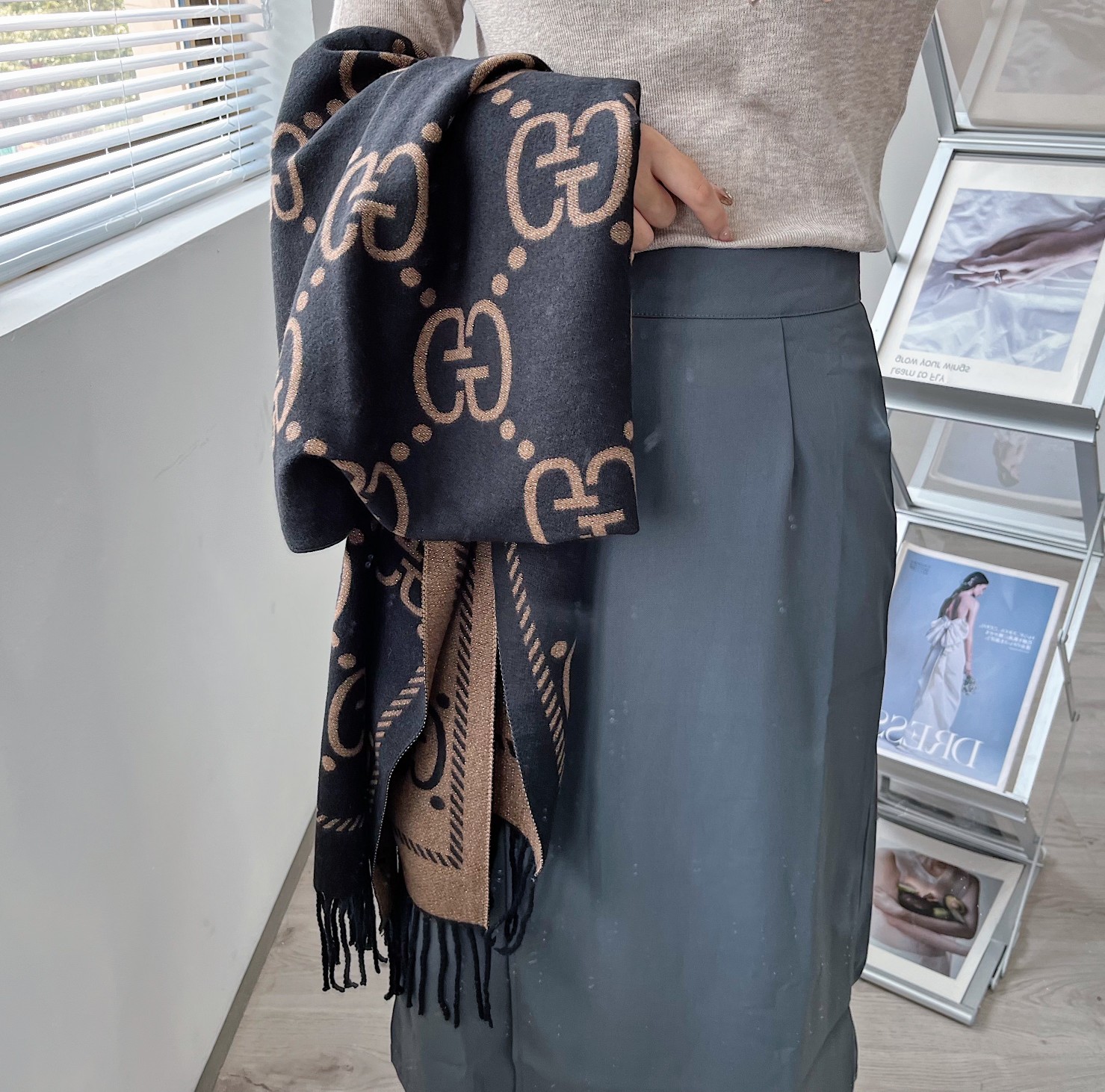 【2026】【GUCCI グッチ】スカーフ70*180CM-BRAND OFF