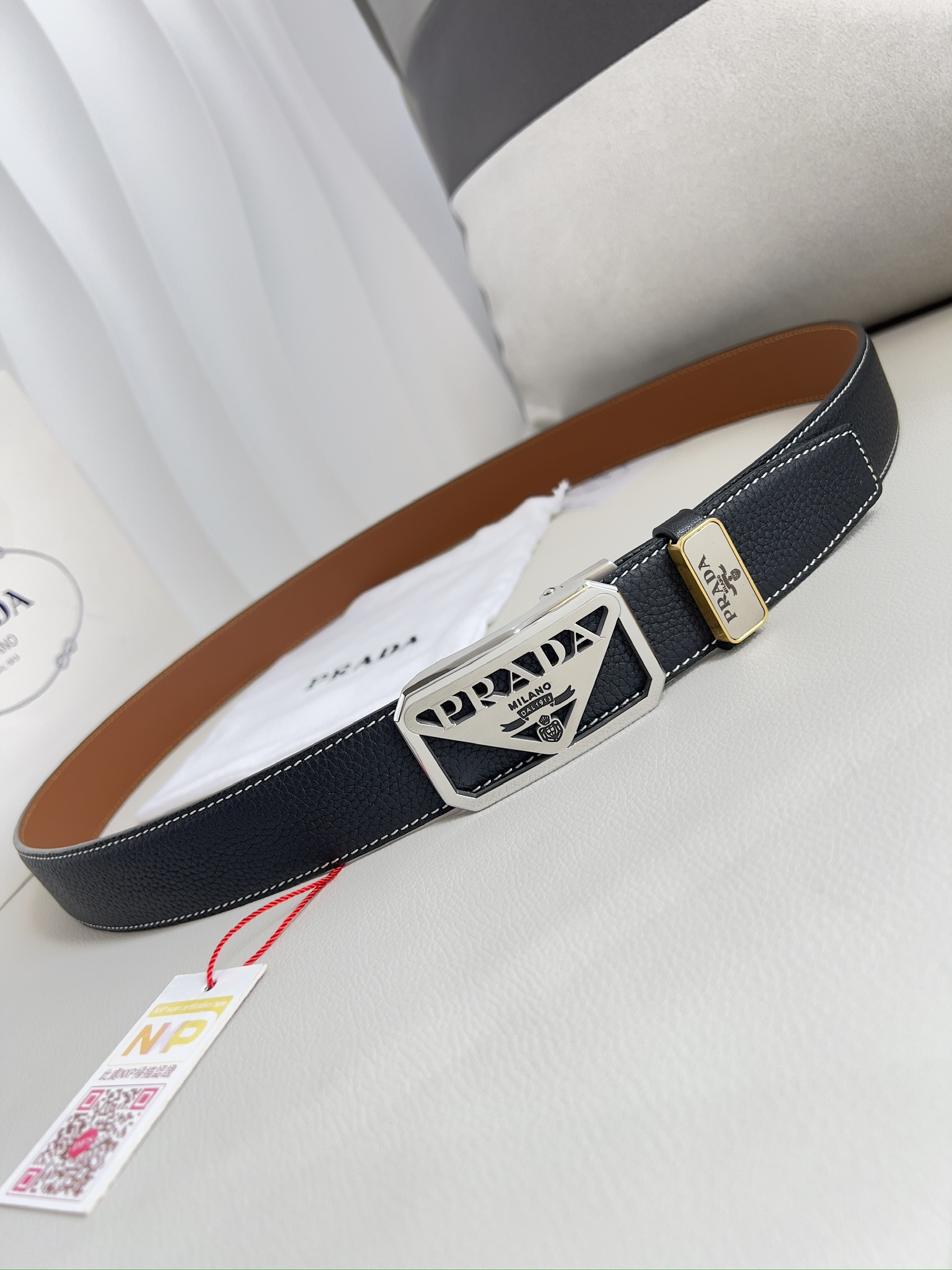 【PRADA】(プラダ) 3.5cmベルト メンズ-BRAND OFF