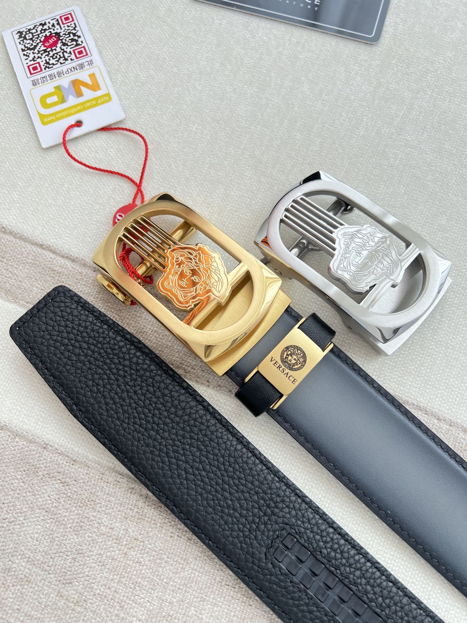 【VERSACE】(ヴェルサーチ) 3.5cmベルト メンズ-BRAND OFF