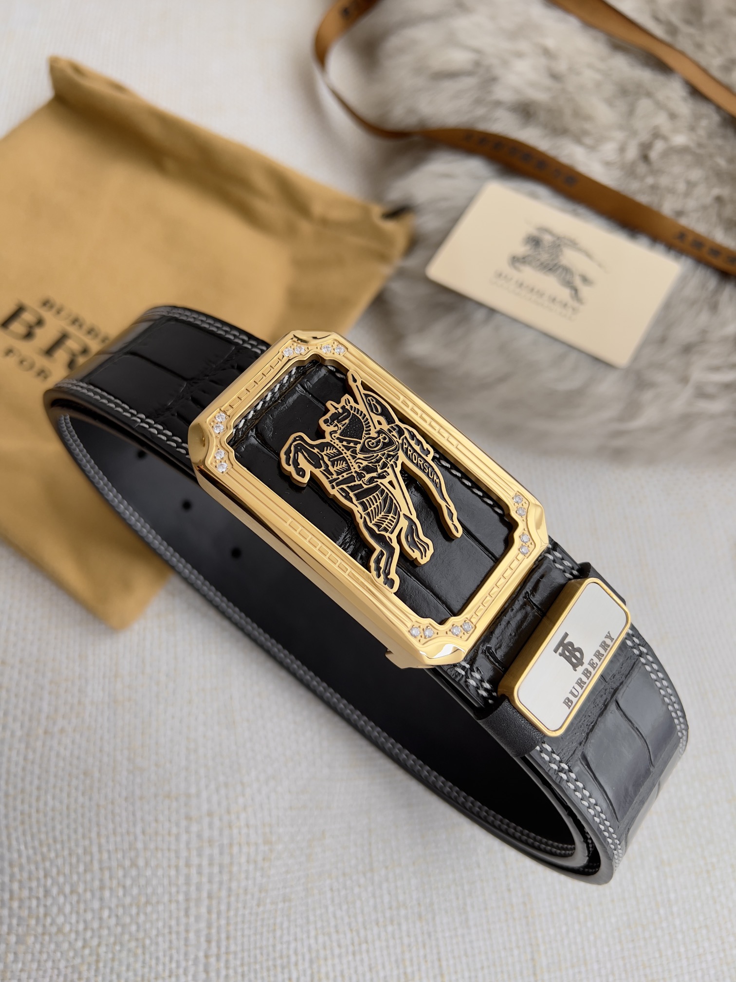 【BURBERRY 】(バーバリー) 3.8cmベルト メンズ-BRAND OFF