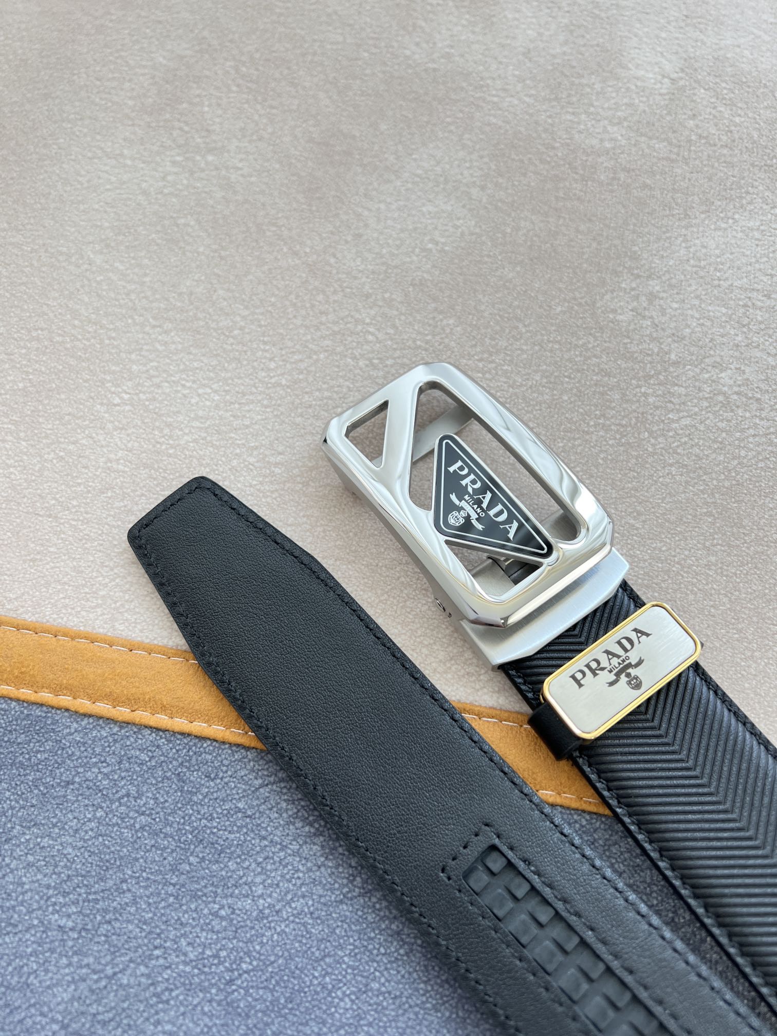【PRADA】(プラダ) 3.5cmベルト メンズ-BRAND OFF