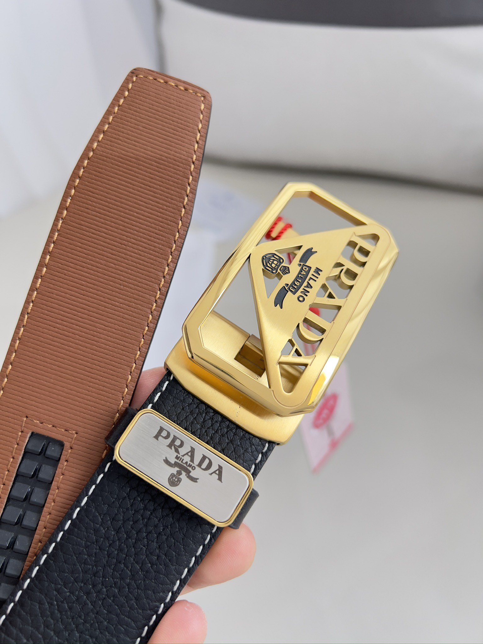 【PRADA】(プラダ) 3.5cmベルト メンズ-BRAND OFF