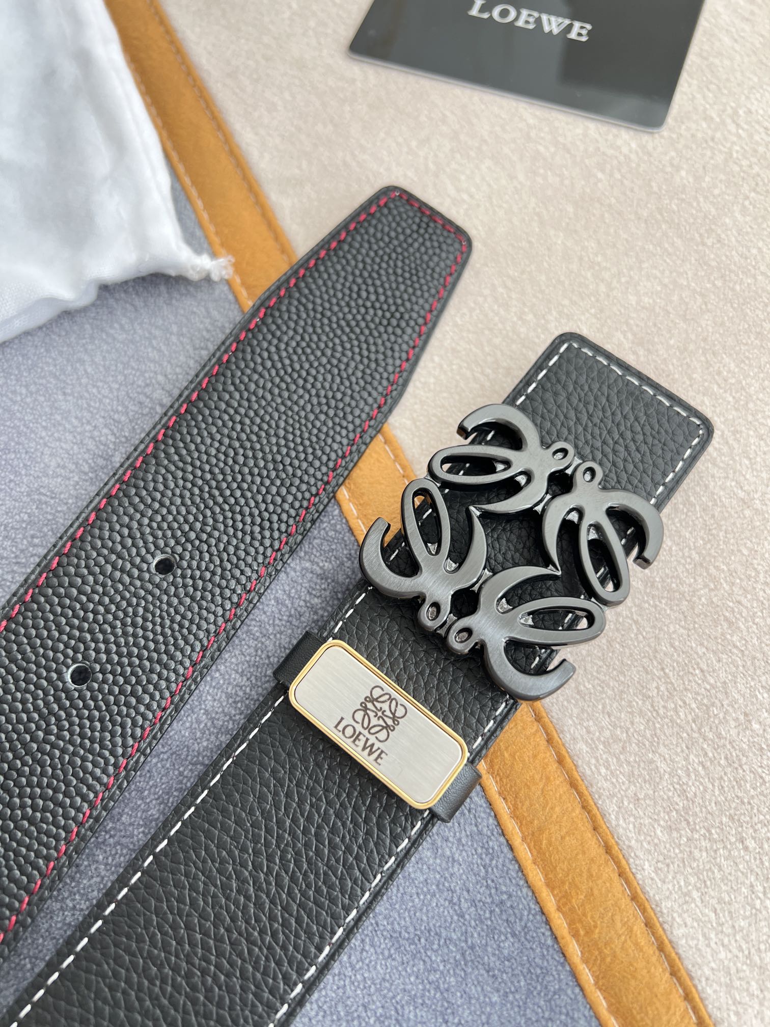 【2026】【LOEWE】(ロエベ)3.8cmベルト メンズ-BRAND OFF
