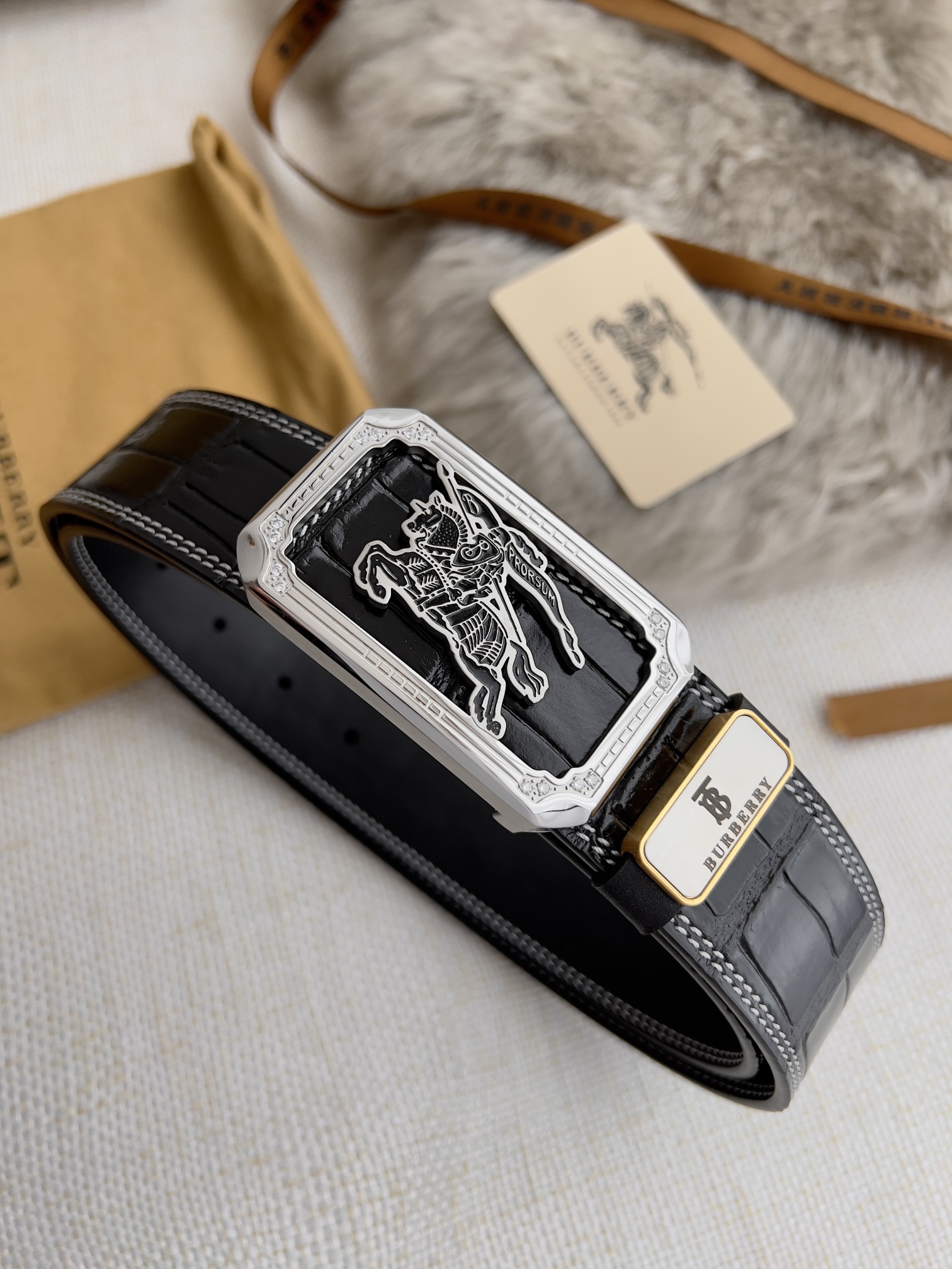 【BURBERRY 】(バーバリー) 3.8cmベルト メンズ-BRAND OFF