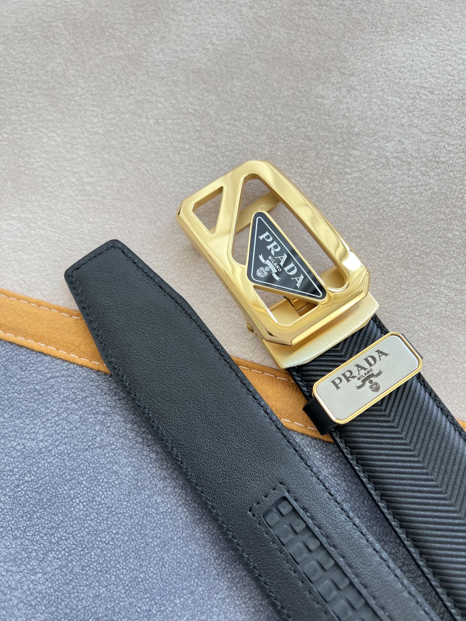 【PRADA】(プラダ) 3.5cmベルト メンズ-BRAND OFF