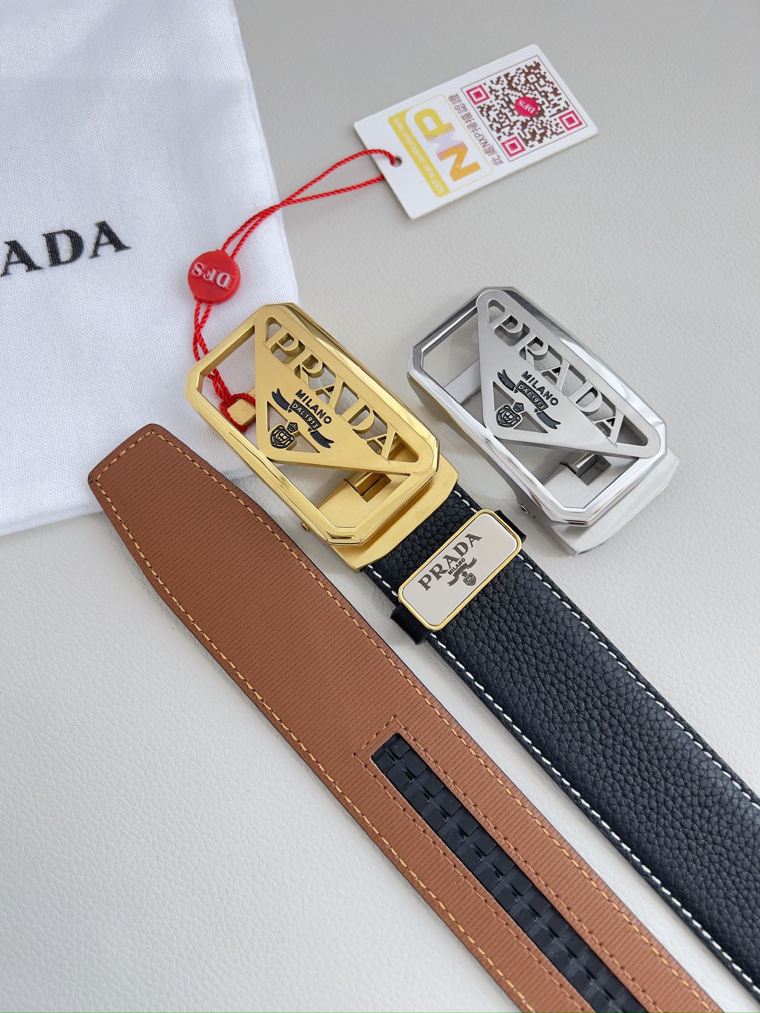 【PRADA】(プラダ) 3.5cmベルト メンズ-BRAND OFF