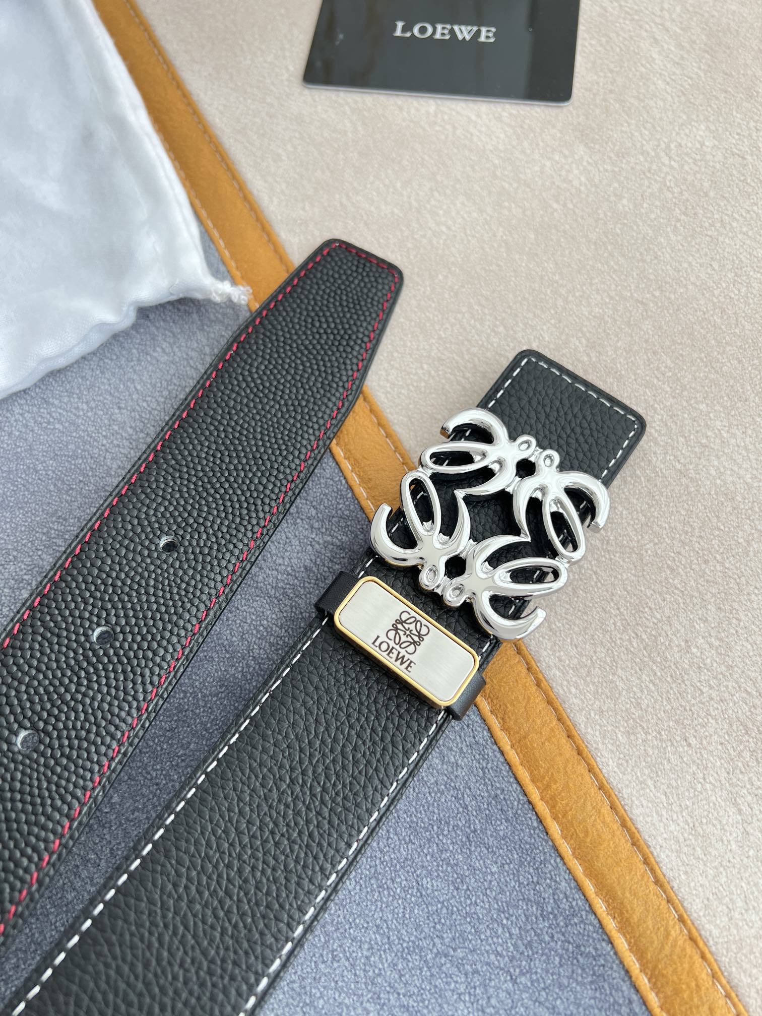 【2026】【LOEWE】(ロエベ)3.8cmベルト メンズ-BRAND OFF