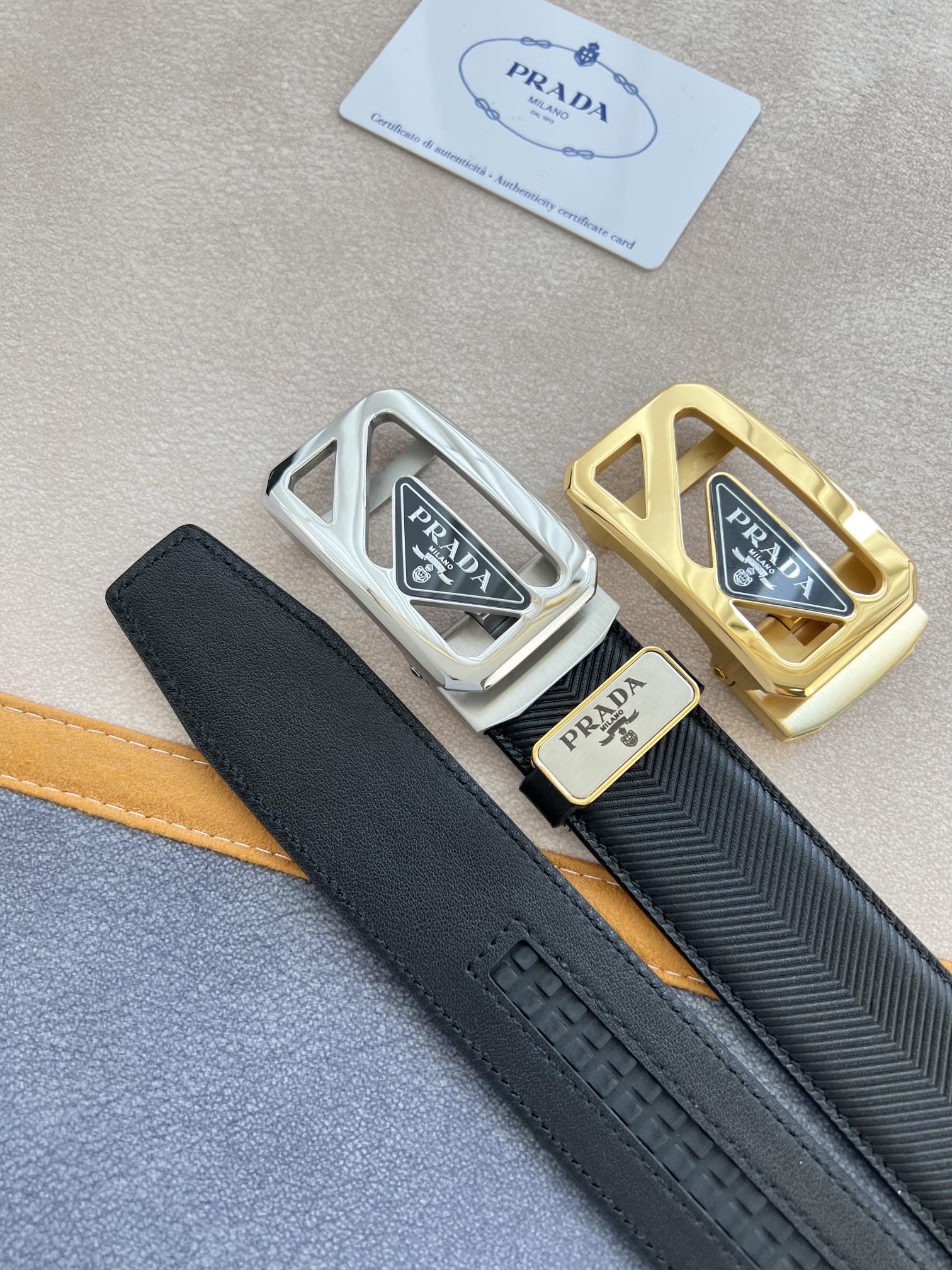 【PRADA】(プラダ) 3.5cmベルト メンズ-BRAND OFF