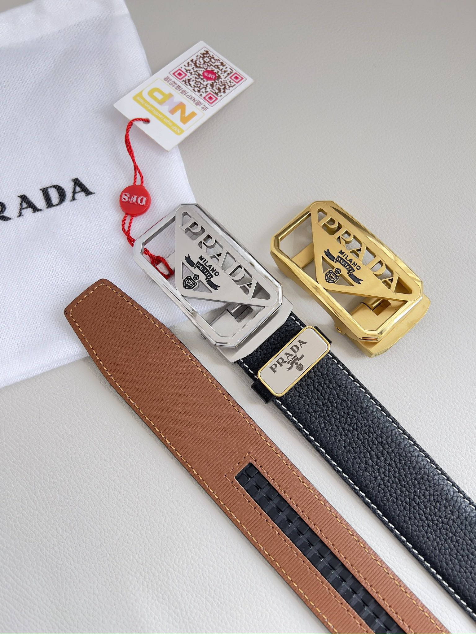 【PRADA】(プラダ) 3.5cmベルト メンズ-BRAND OFF