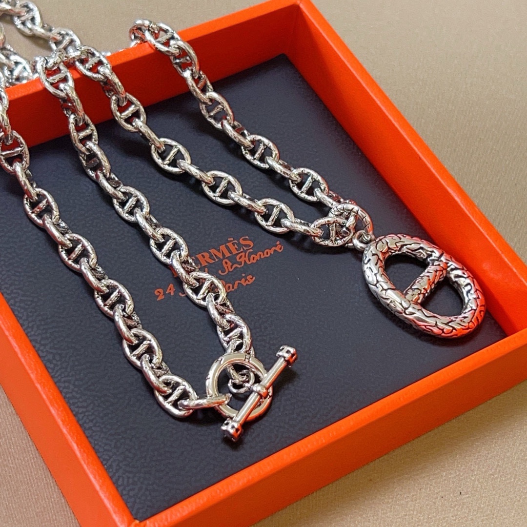 【HERMES】ネックレス、新しいネックレス万能シンプルファッションオーナメント 2473-BRAND OFF