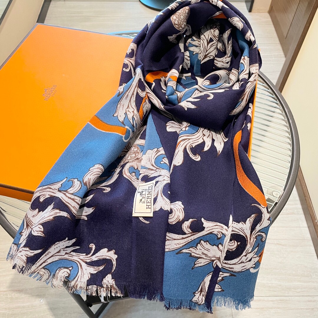 【HERMES エルメス 】スカーフ32*190CM-BRAND OFF