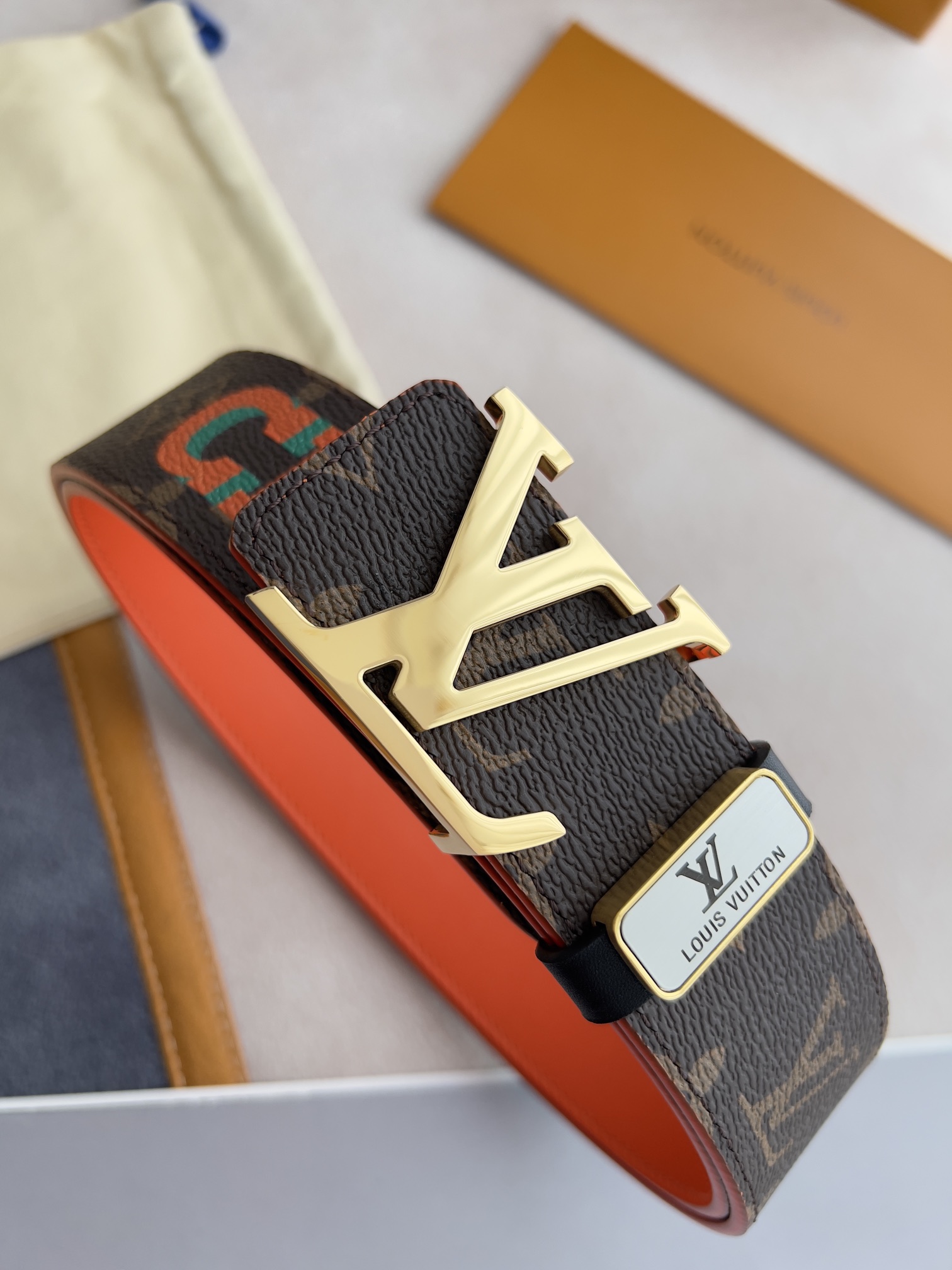 【 LOUIS VUITTON】(ルイヴィトン) 3.8cmベルト メンズ-BRAND OFF