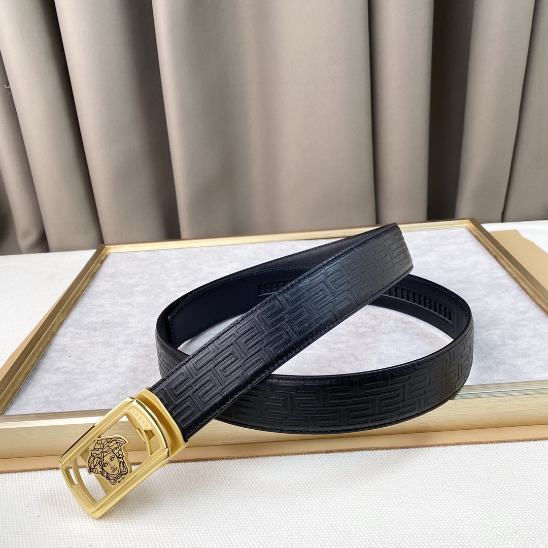 【2026】【VERSACE】(ヴェルサーチ) 3.5cmベルト メンズ-BRAND OFF
