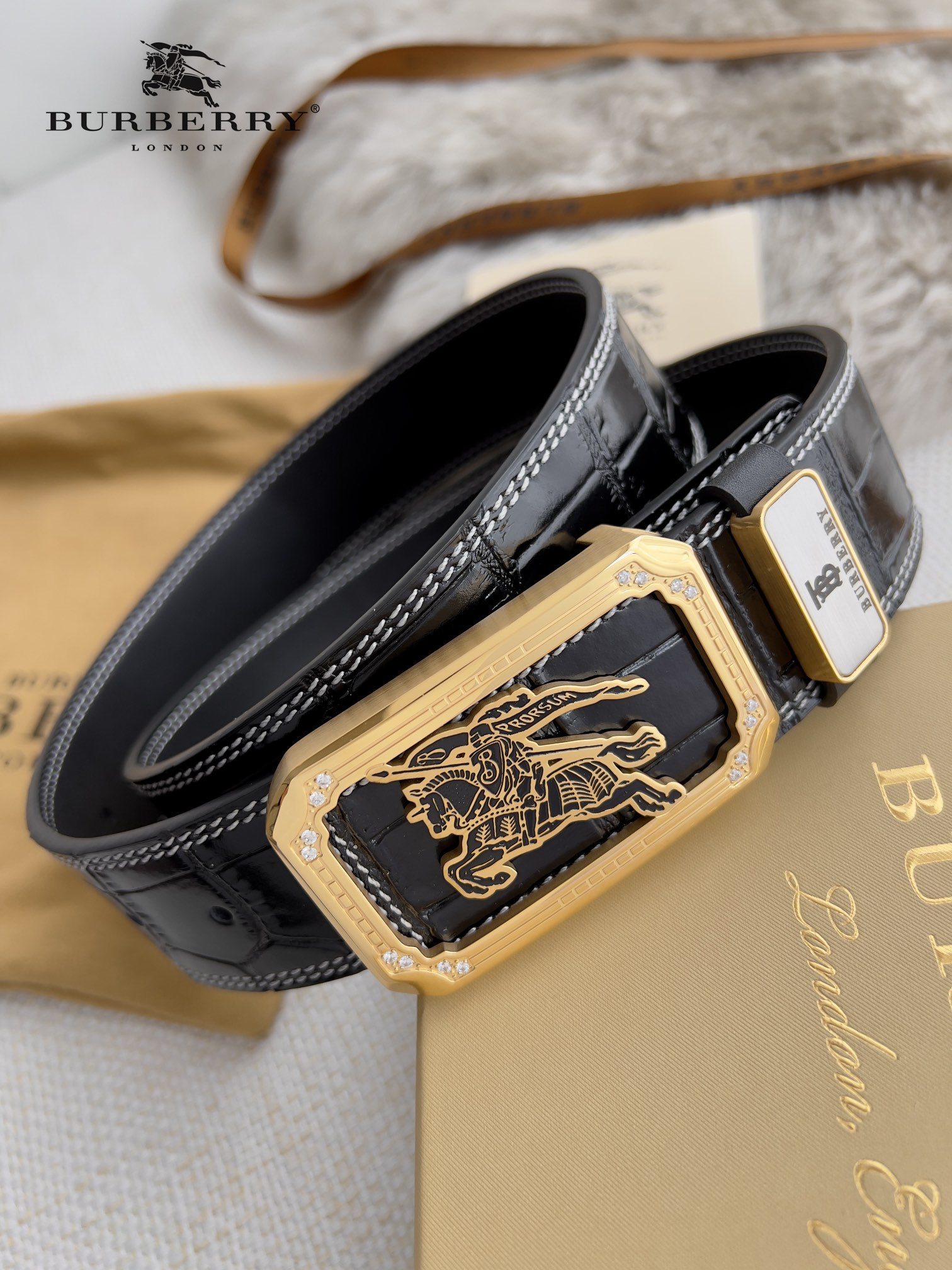 【BURBERRY 】(バーバリー) 3.8cmベルト メンズ-BRAND OFF