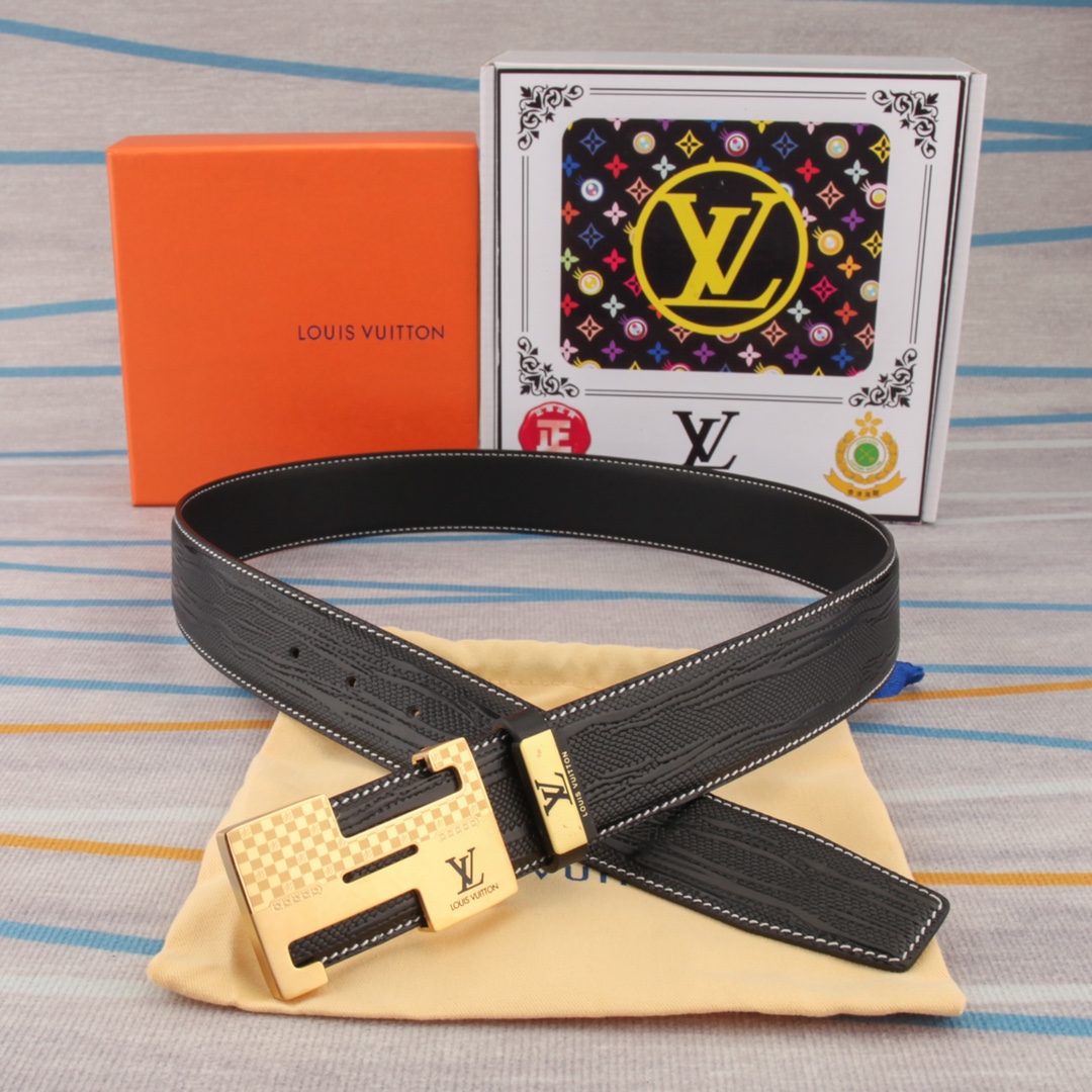 【 LOUIS VUITTON】(ルイヴィトン) 3.8cmベルト メンズ-BRAND OFF
