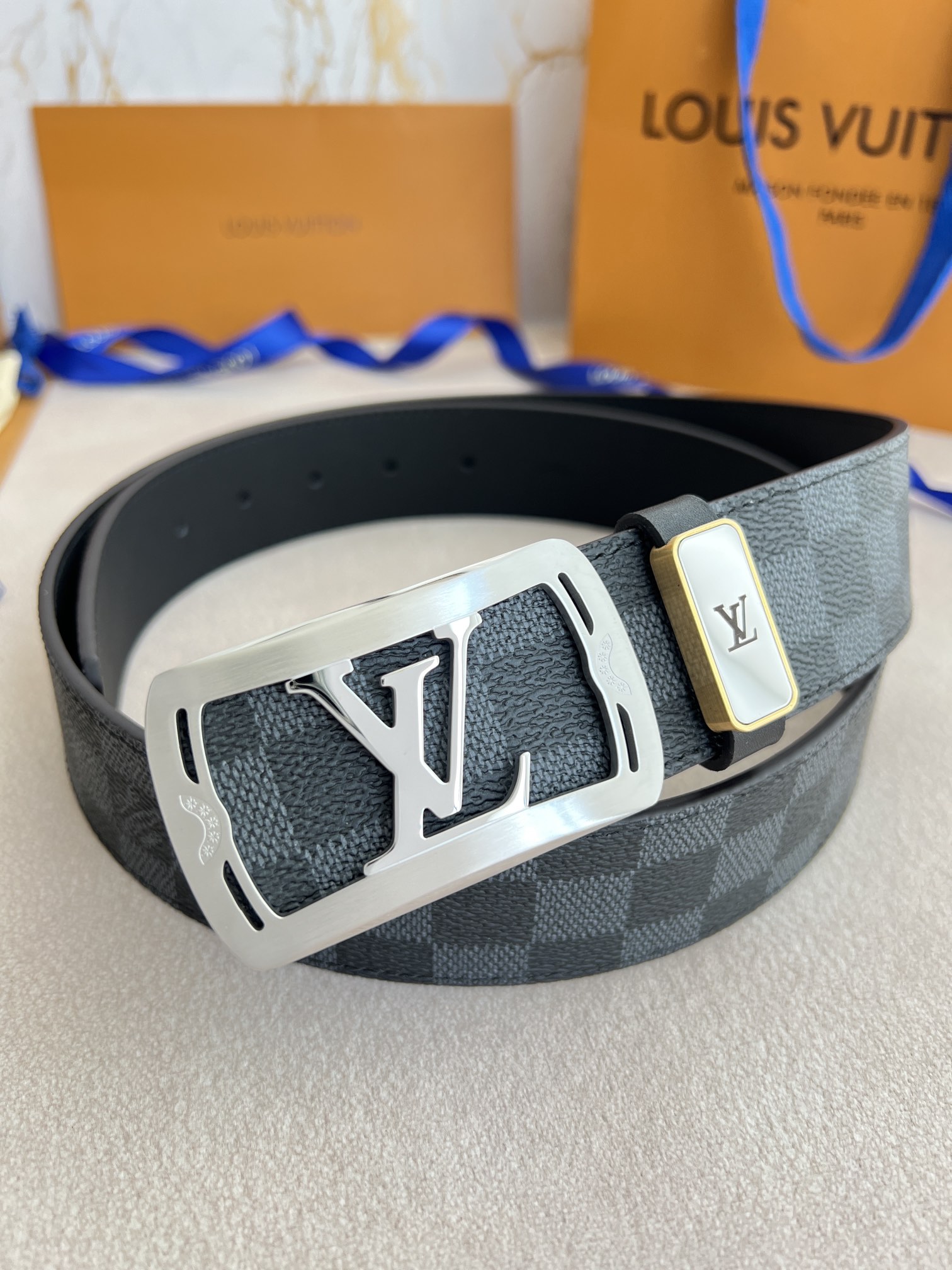 【 LOUIS VUITTON】(ルイヴィトン) 3.5cmベルト メンズ-BRAND OFF