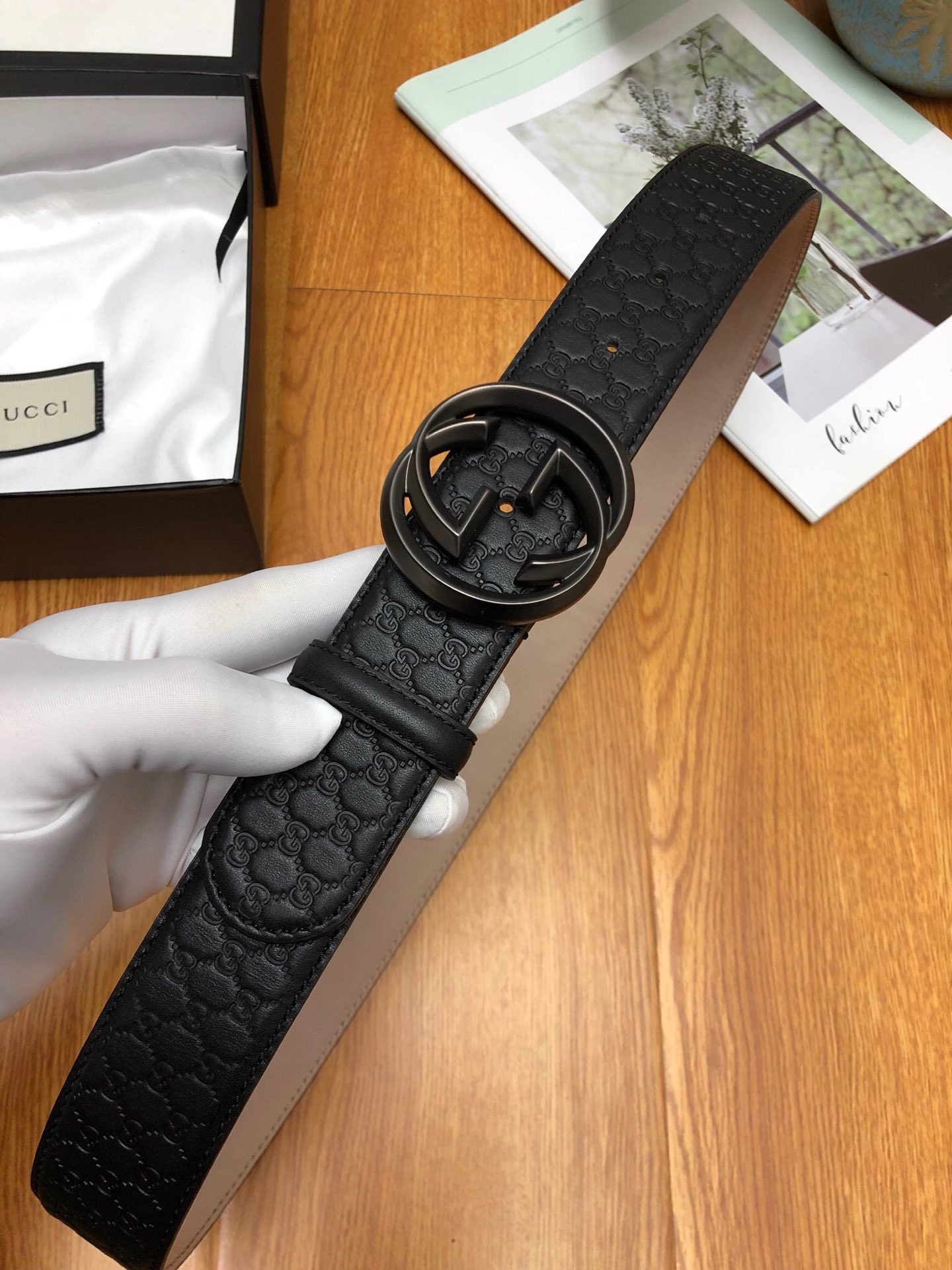 【 GUCCI】(クッチ)  3.8cm   ベルト メンズ-BRAND OFF
