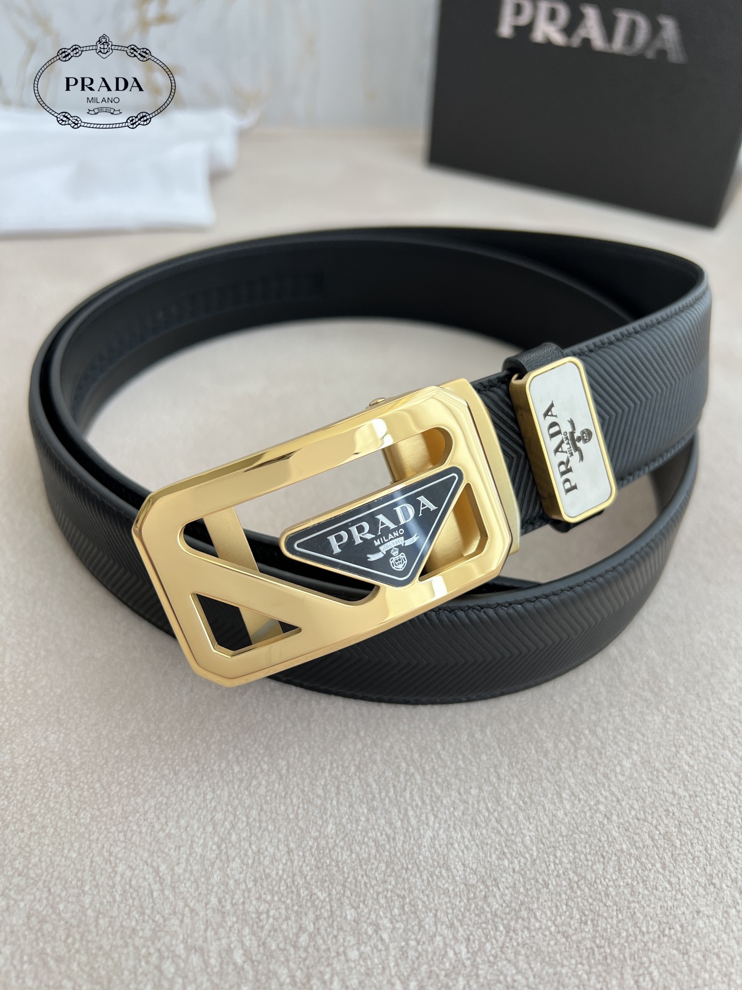 【PRADA】(プラダ) 3.5cmベルト メンズ-BRAND OFF