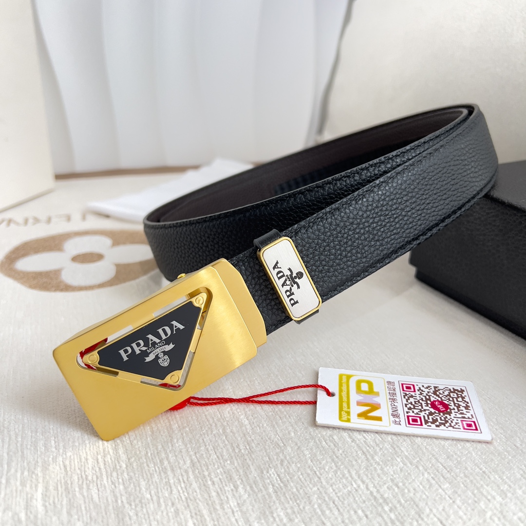 【PRADA】(プラダ) 3.5cmベルト メンズ-BRAND OFF