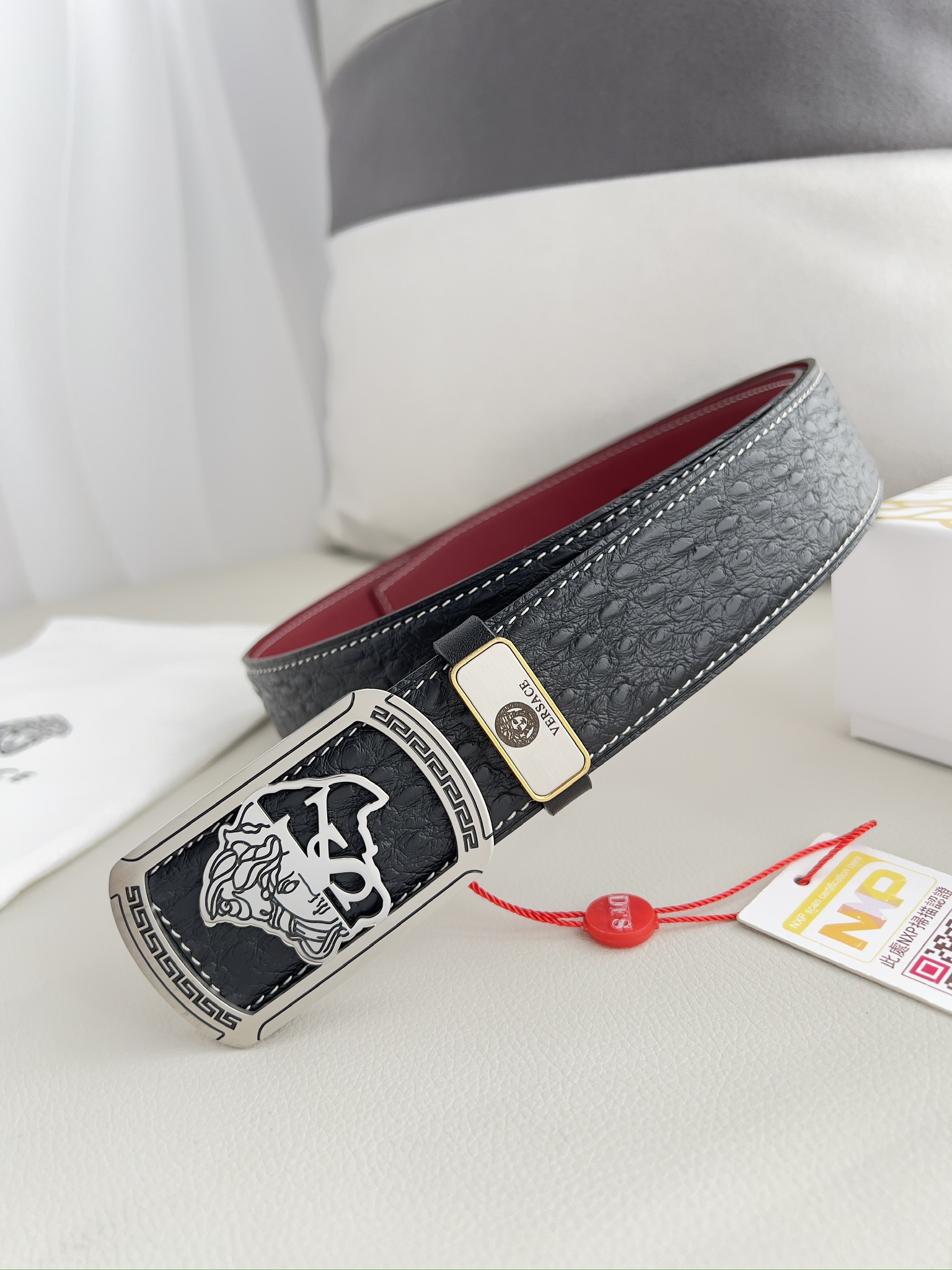 【VERSACE】(ヴェルサーチ) 3.8cmベルト メンズ-BRAND OFF