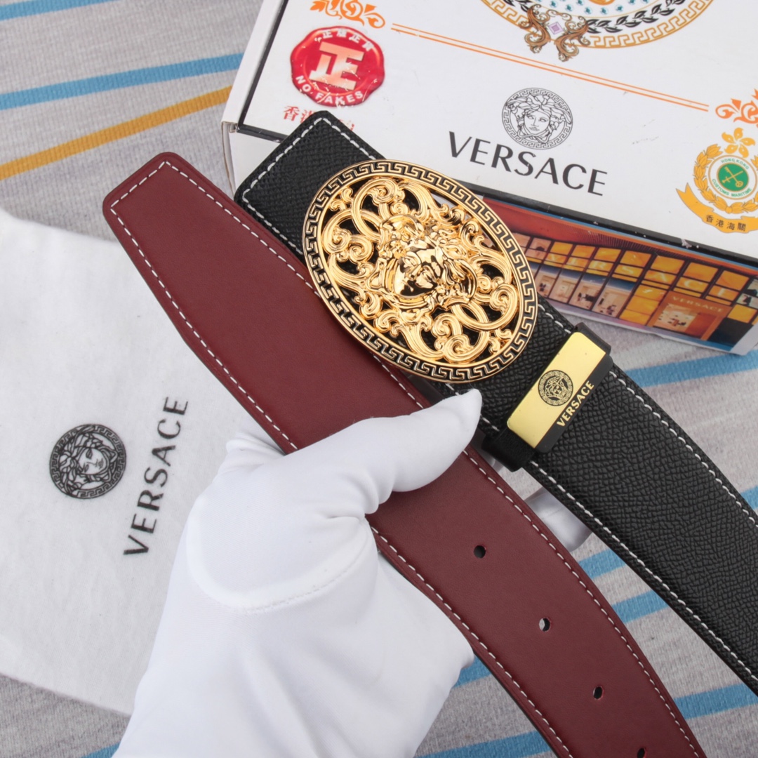 【VERSACE】(ヴェルサーチ) 3.8cmベルト メンズ-BRAND OFF