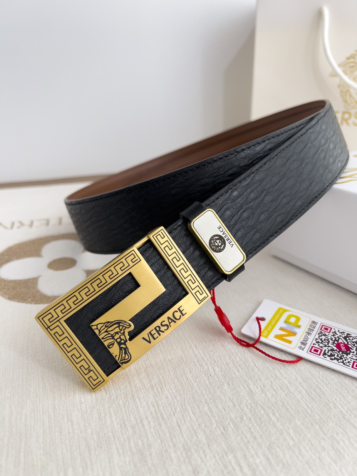 【VERSACE】(ヴェルサーチ) 3.8cmベルト メンズ-BRAND OFF