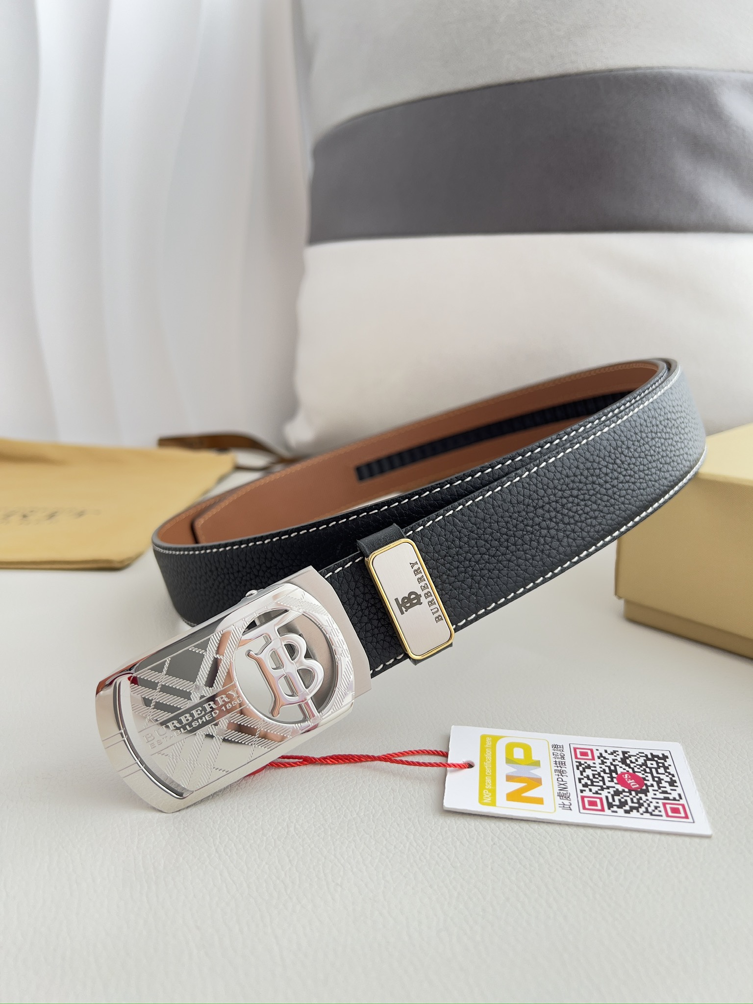 【BURBERRY】(バーバリー) 3.5cmベルト メンズ-BRAND OFF