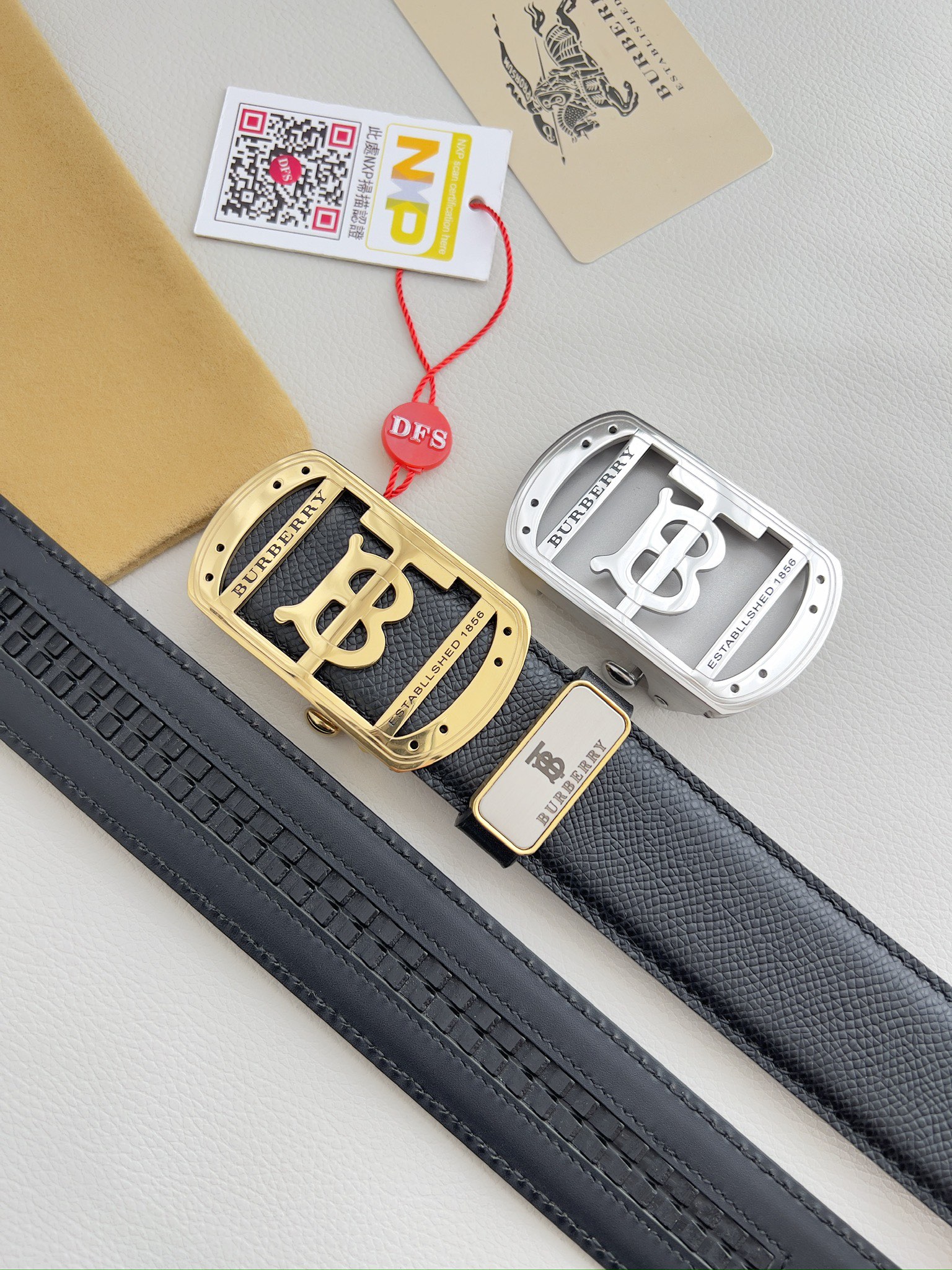 【BURBERRY】(バーバリー) 3.5cmベルト メンズ-BRAND OFF