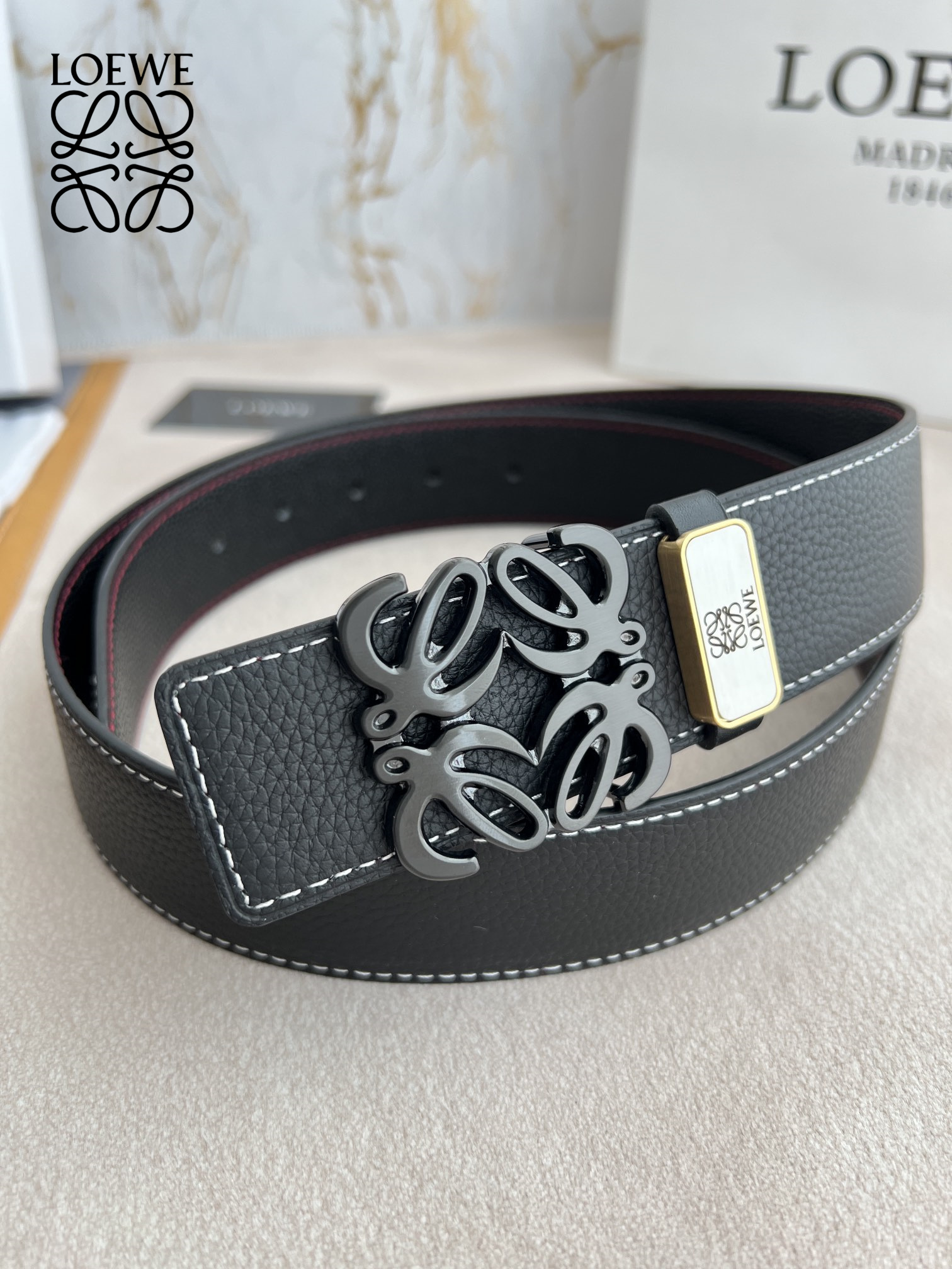 【2026】【LOEWE】(ロエベ)3.8cmベルト メンズ-BRAND OFF
