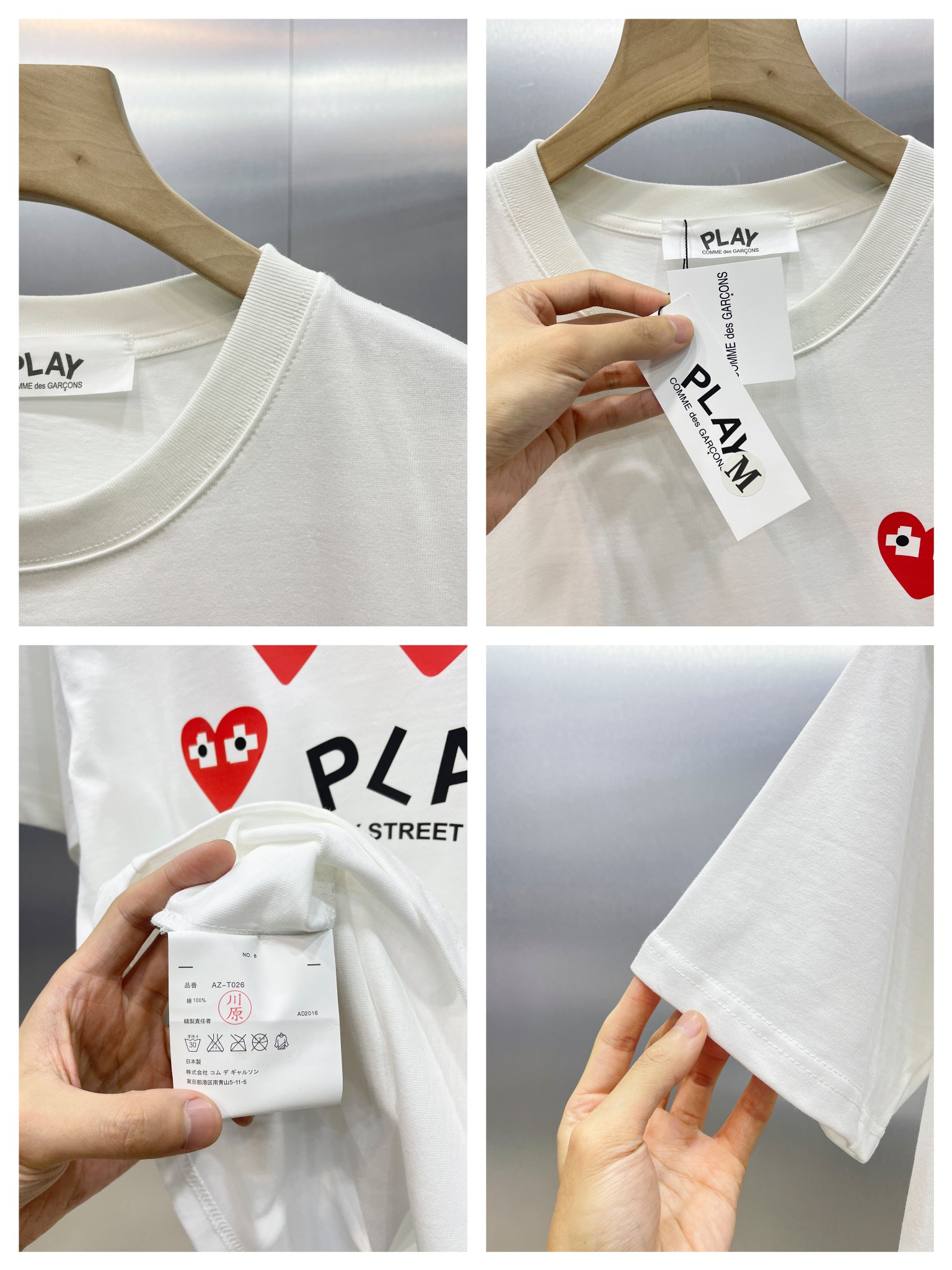 【COMME DES GARCONS PLAY 公式旗艦店】 コム デ ギャルソン プレイ   Tシャツご好評に付き再入荷 24628-BRAND OFF
