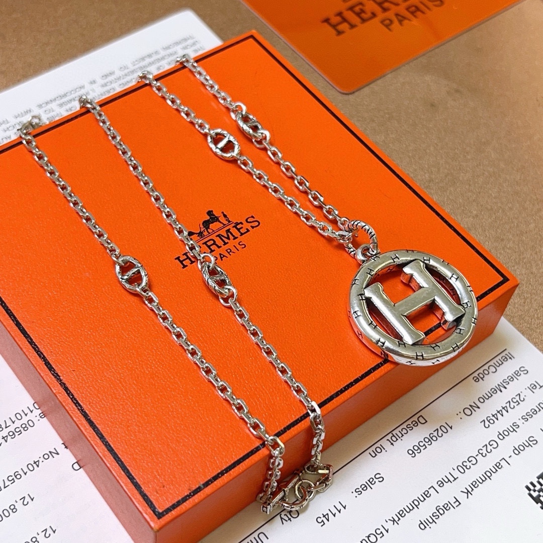 【HERMES】ネックレス、新しいネックレス万能シンプルファッションオーナメント 2473-BRAND OFF