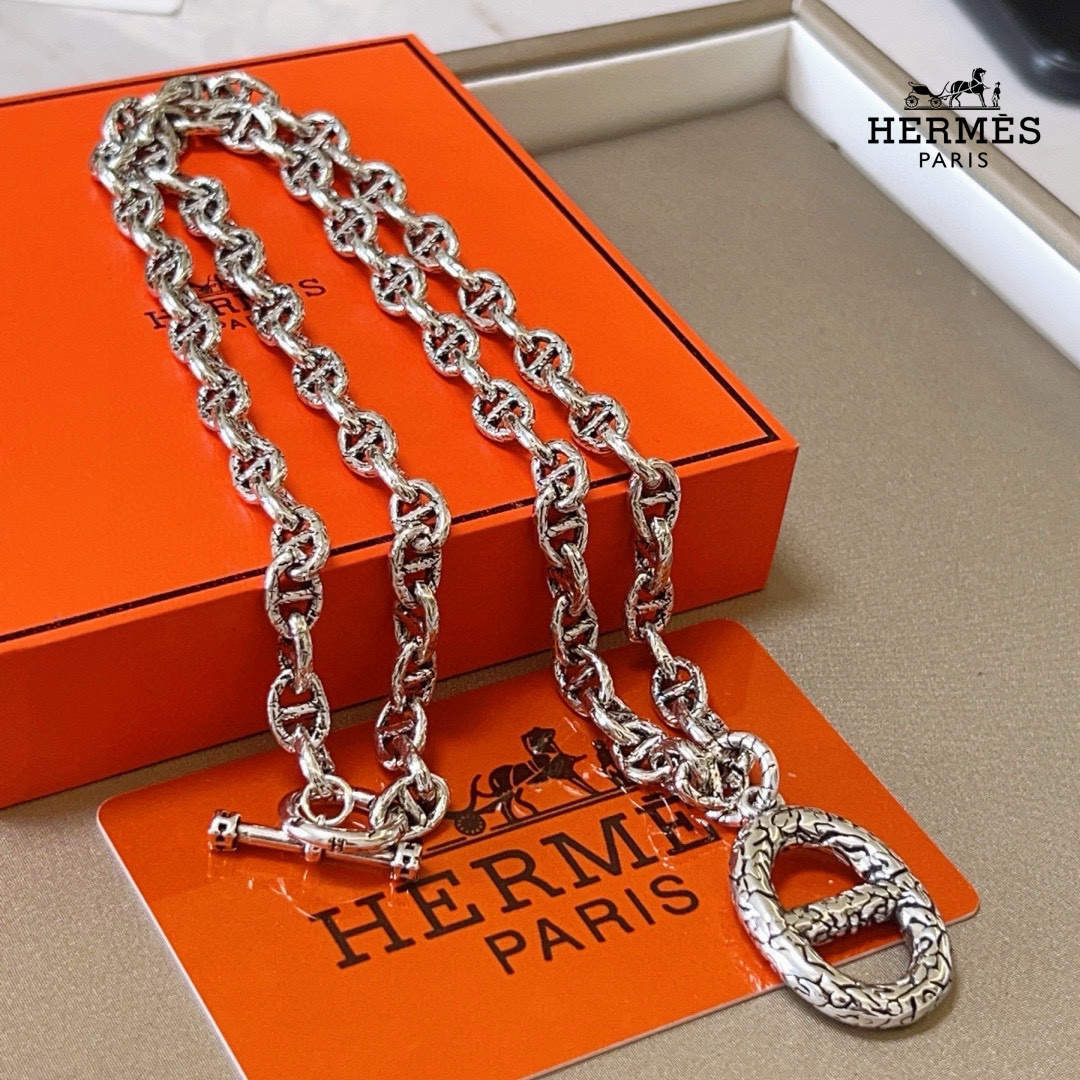 【HERMES】ネックレス、新しいネックレス万能シンプルファッションオーナメント 2473-BRAND OFF