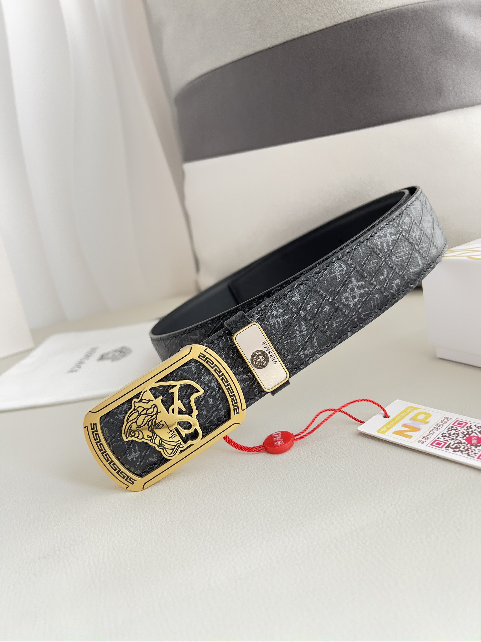 【VERSACE】(ヴェルサーチ) 3.8cmベルト メンズ 24706-BRAND OFF