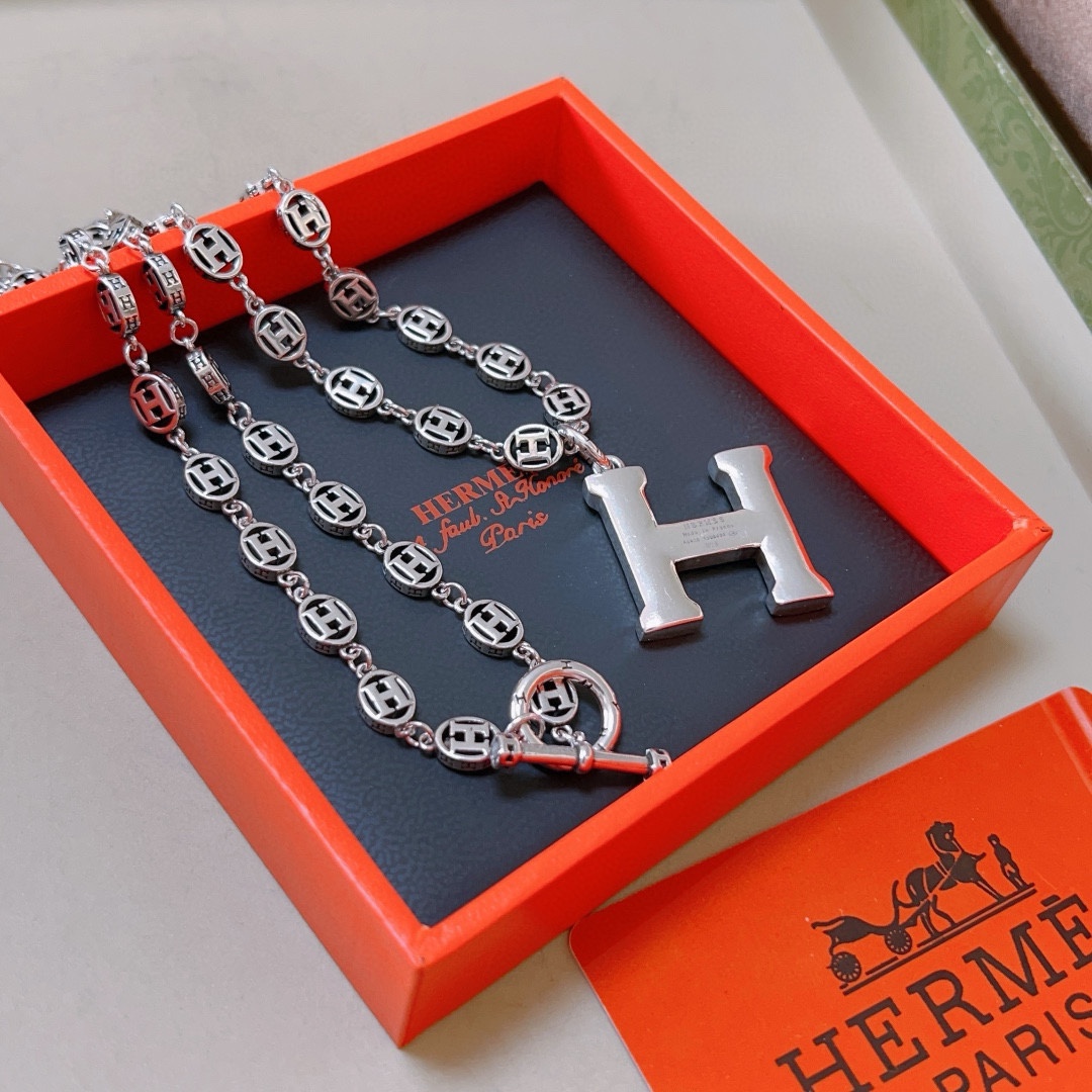 【HERMES】ネックレス、新しいネックレス万能シンプルファッションオーナメント 240730-BRAND OFF