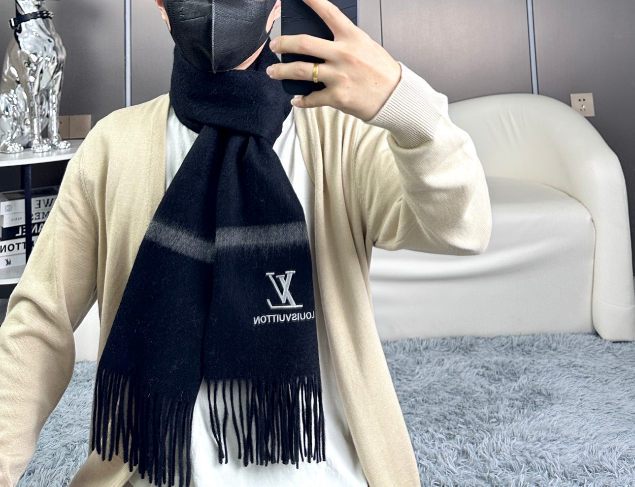 【LV LOUIS VUITTON ルイ·ヴィトン】 スカーフ 35*180cm  241107-BRAND OFF