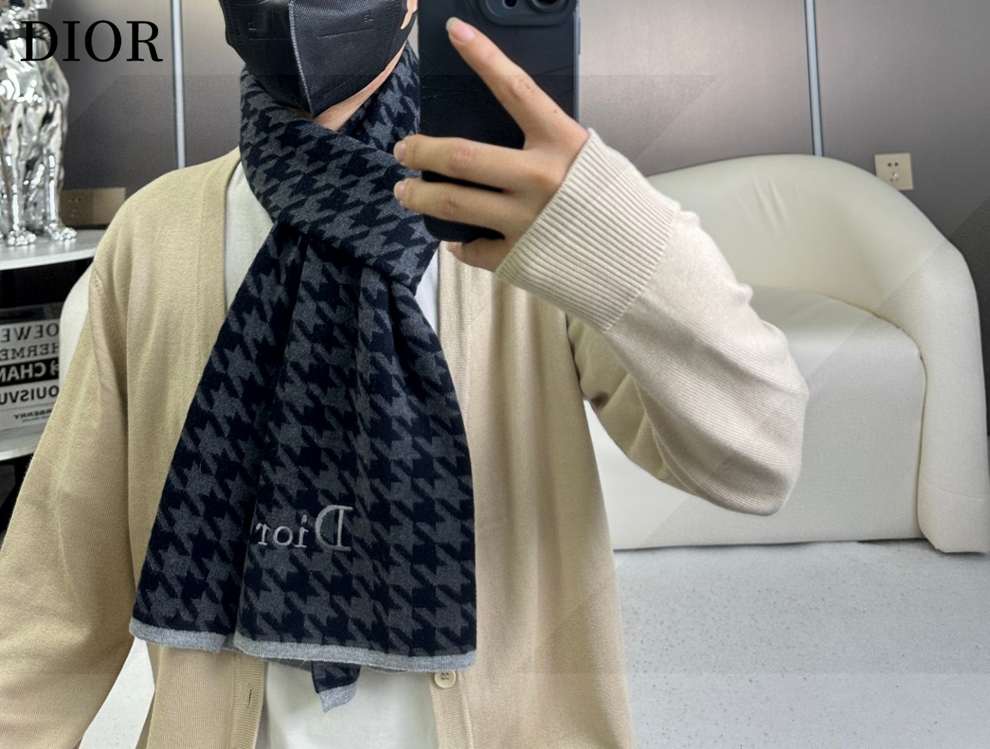 【DIOR  ディオール 】スカーフ32*180cm  241108-BRAND OFF