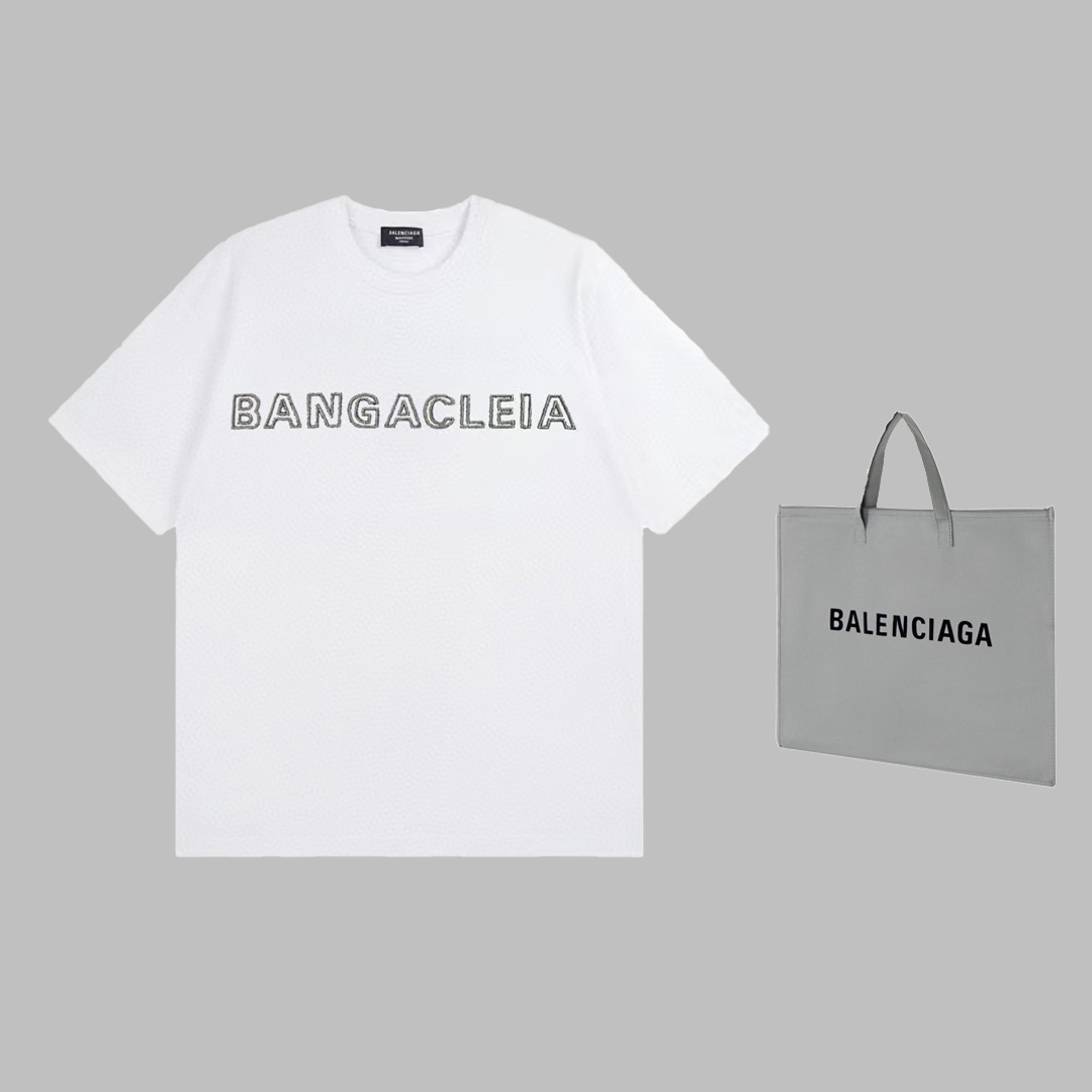 【2026】BALENCIAGA/バレンシアガ 23新作中空立体刺繡カジュアル丸首半袖Tee-BRAND OFF