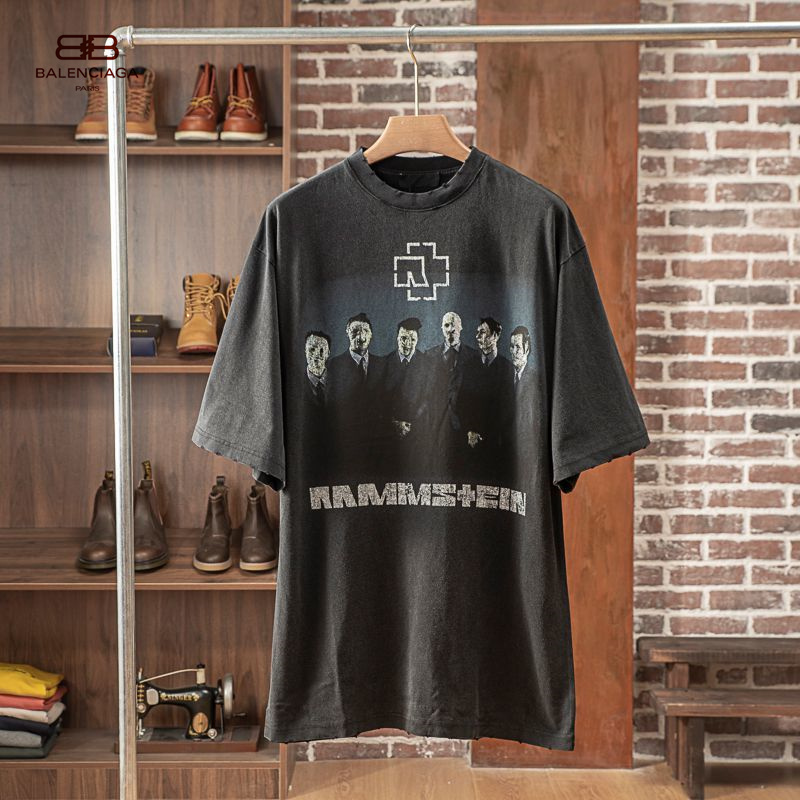 【2026】Balenciaga/バレンシアガ 21SSドイツ戦車楽隊フィギュア半袖Tシャツ-BRAND OFF