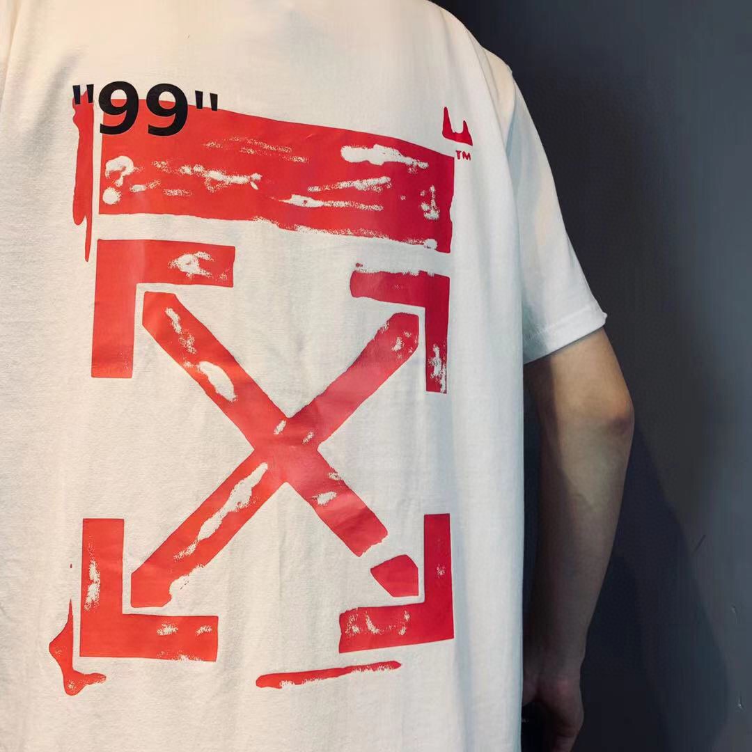 【2026】Off-White(オフホワイト)  　半袖シャツ　Tシャツ   プリント　100％純綿生地　快適　通気性が良い　シンプルの風格　かっこいい　白　男女兼用-BRAND OFF