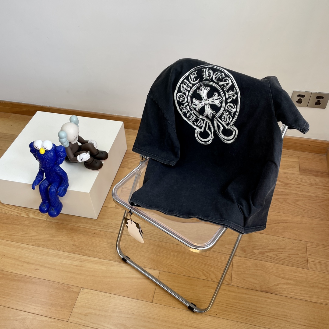 【2026】クロムハーツChrome Hearts古い水洗夜光ロゴプリント半袖-BRAND OFF