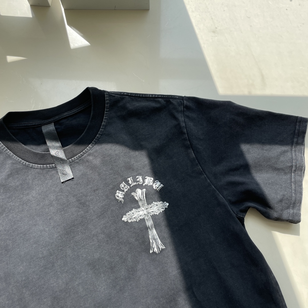 【2026】クロムハーツChrome Hearts古い水洗夜光ロゴプリント半袖-BRAND OFF