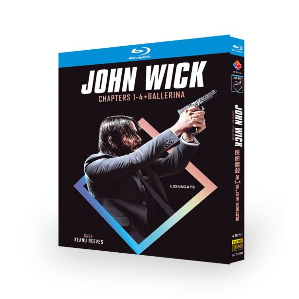 映画 ジョン・ウィック 1+2+3+4 全巻 DVD ブルーレイ Blu-ray BOX（チャプター2+パラベラム+コンセクエンス+バレリーナ）日本語字幕 完全版