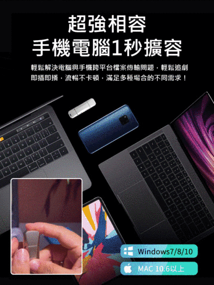 【手機電腦都相容】雙接口行動固態u碟