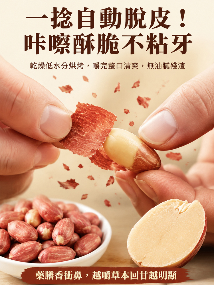 脫油五香黃耆黨參烤花生