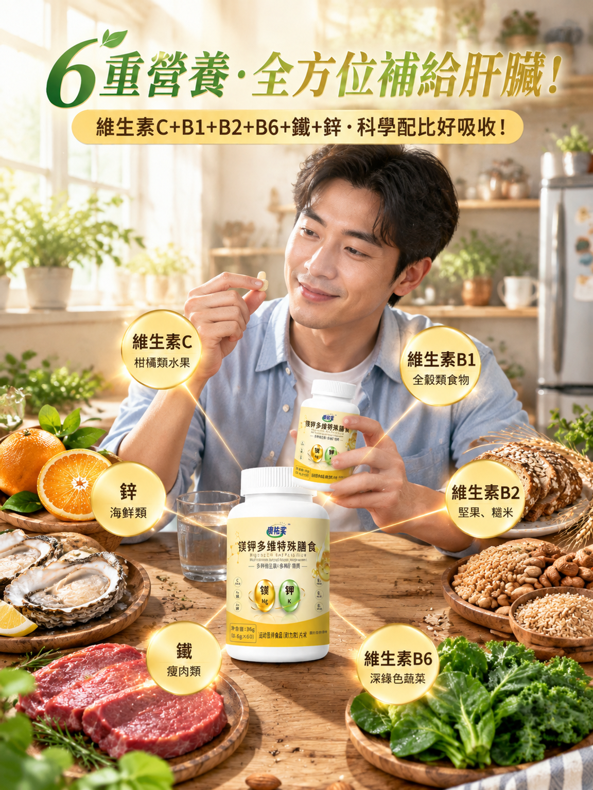 【護肝多維】多維鎂鉀特殊膳食片