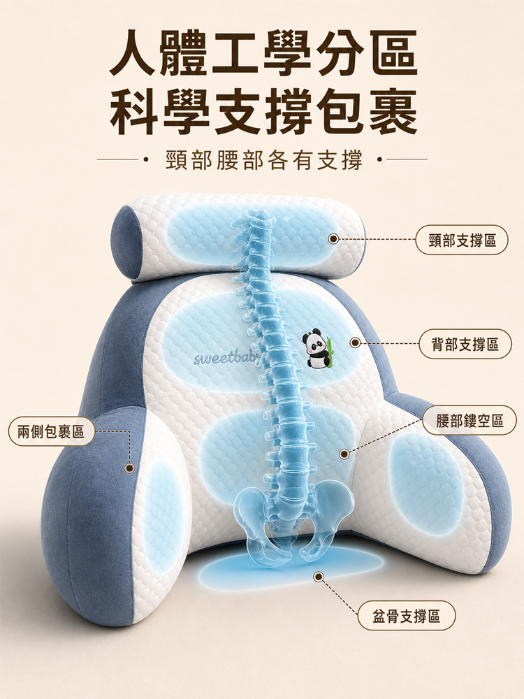 涼感零壓舒緩靠枕