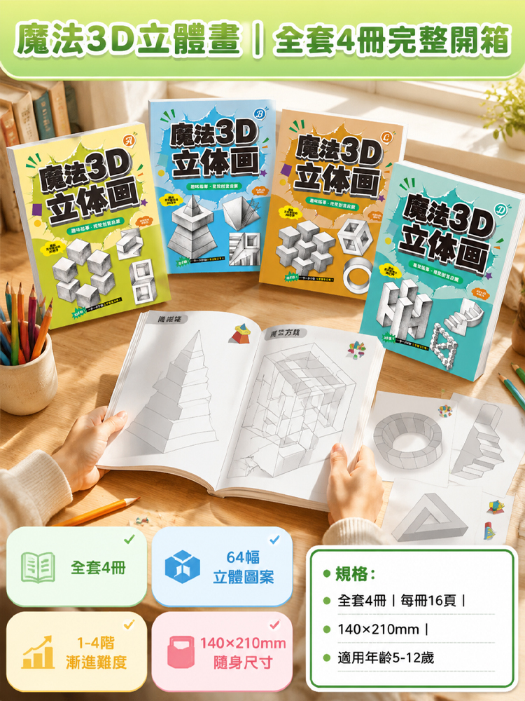【畫出3D裸眼特效】魔法3D立體畫描摹