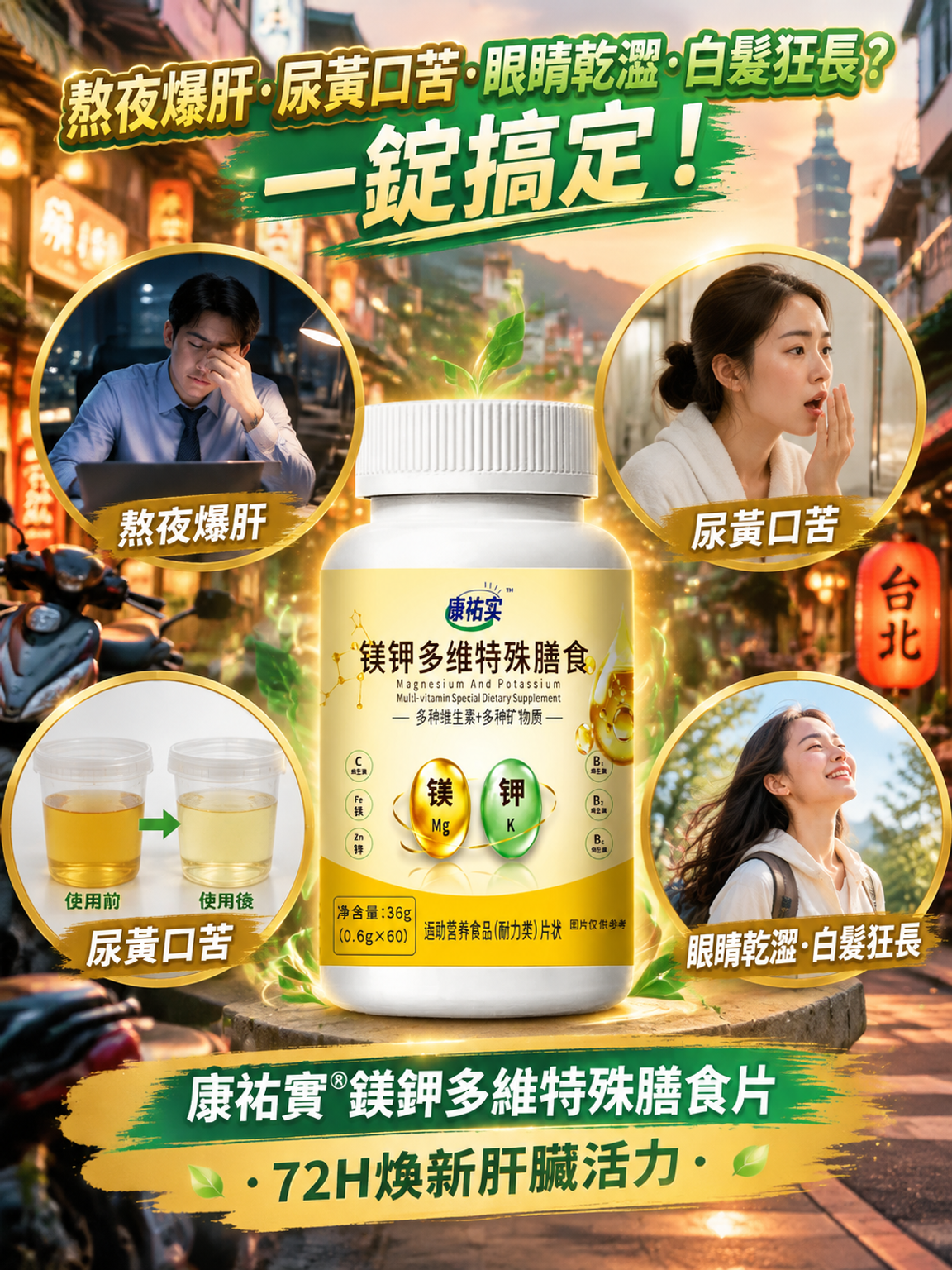 【護肝多維】多維鎂鉀特殊膳食片